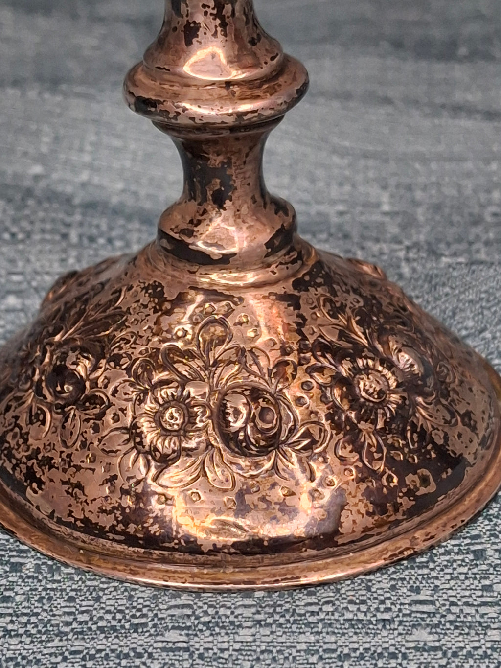 Antique German 800 Silver Kiddush Cup c. 1890 Repoussé Floral Hebrew Inscription 158g