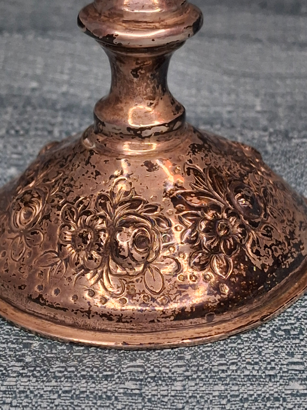Antique German 800 Silver Kiddush Cup c. 1890 Repoussé Floral Hebrew Inscription 158g
