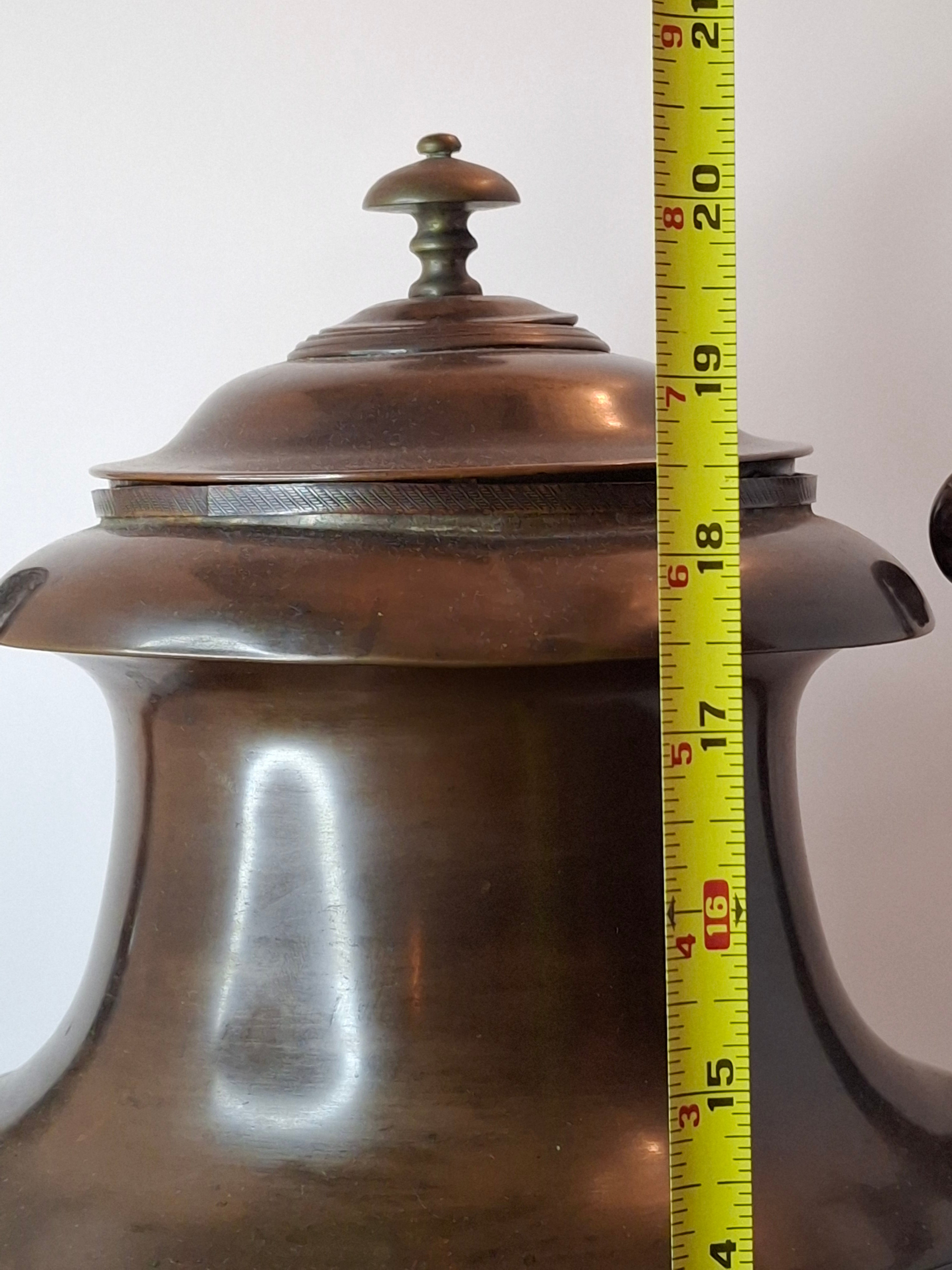 Antique Regency Copper Tea Urn Samovar Neoclassical Oak Leaf Frieze Lion Paw Feet c. 1820
