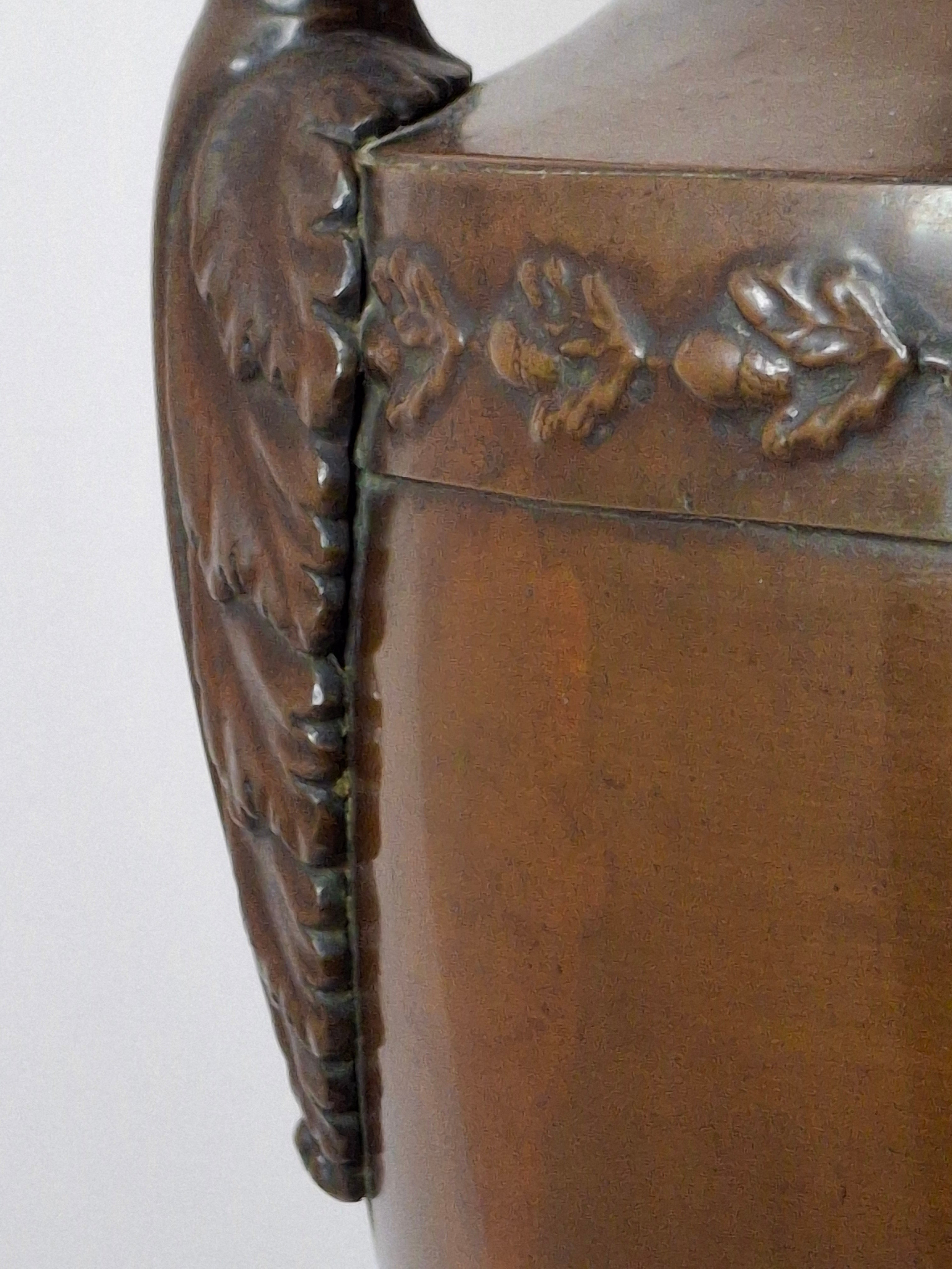 Antique Regency Copper Tea Urn Samovar Neoclassical Oak Leaf Frieze Lion Paw Feet c. 1820