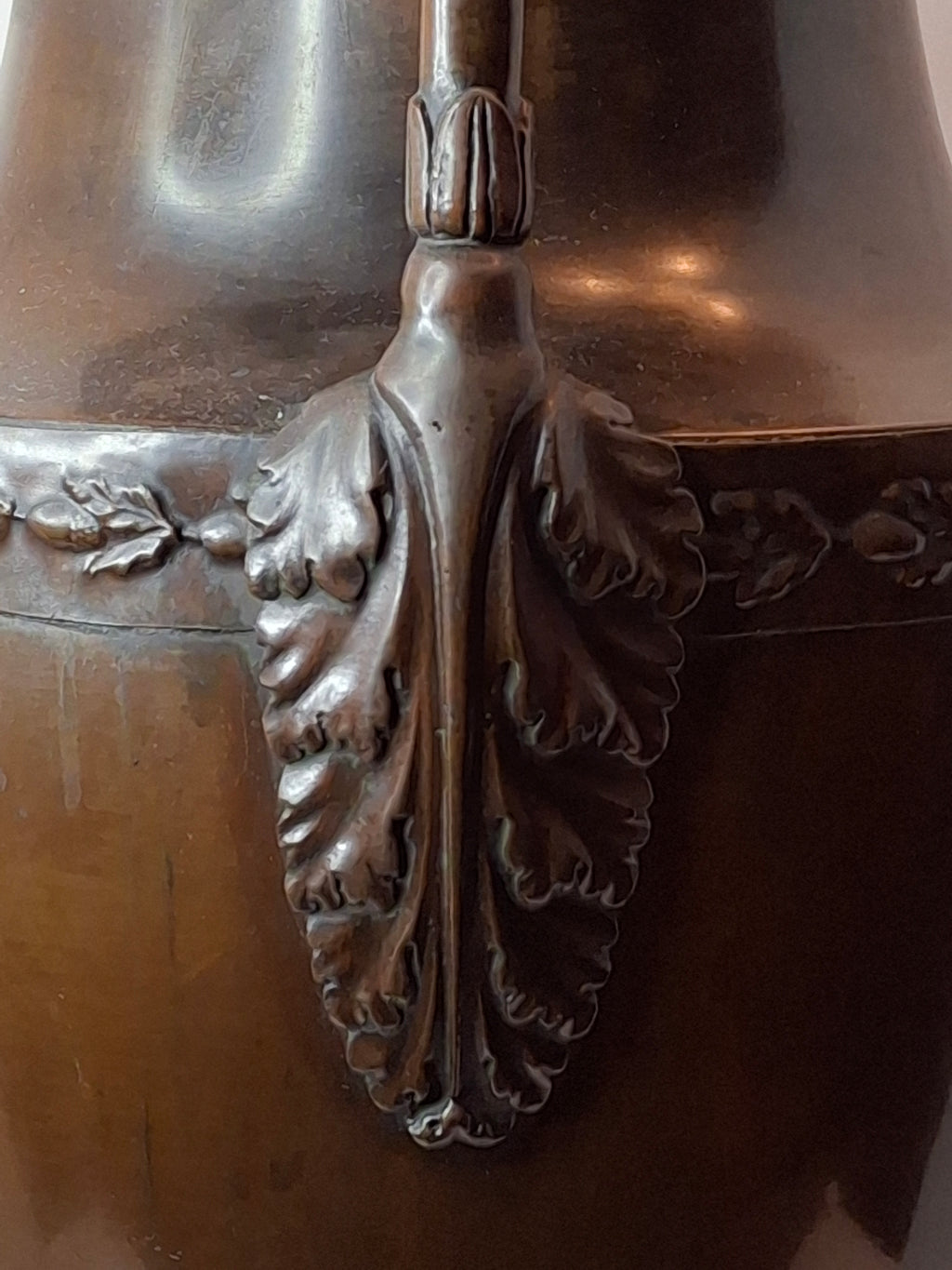 Antique Regency Copper Tea Urn Samovar Neoclassical Oak Leaf Frieze Lion Paw Feet c. 1820