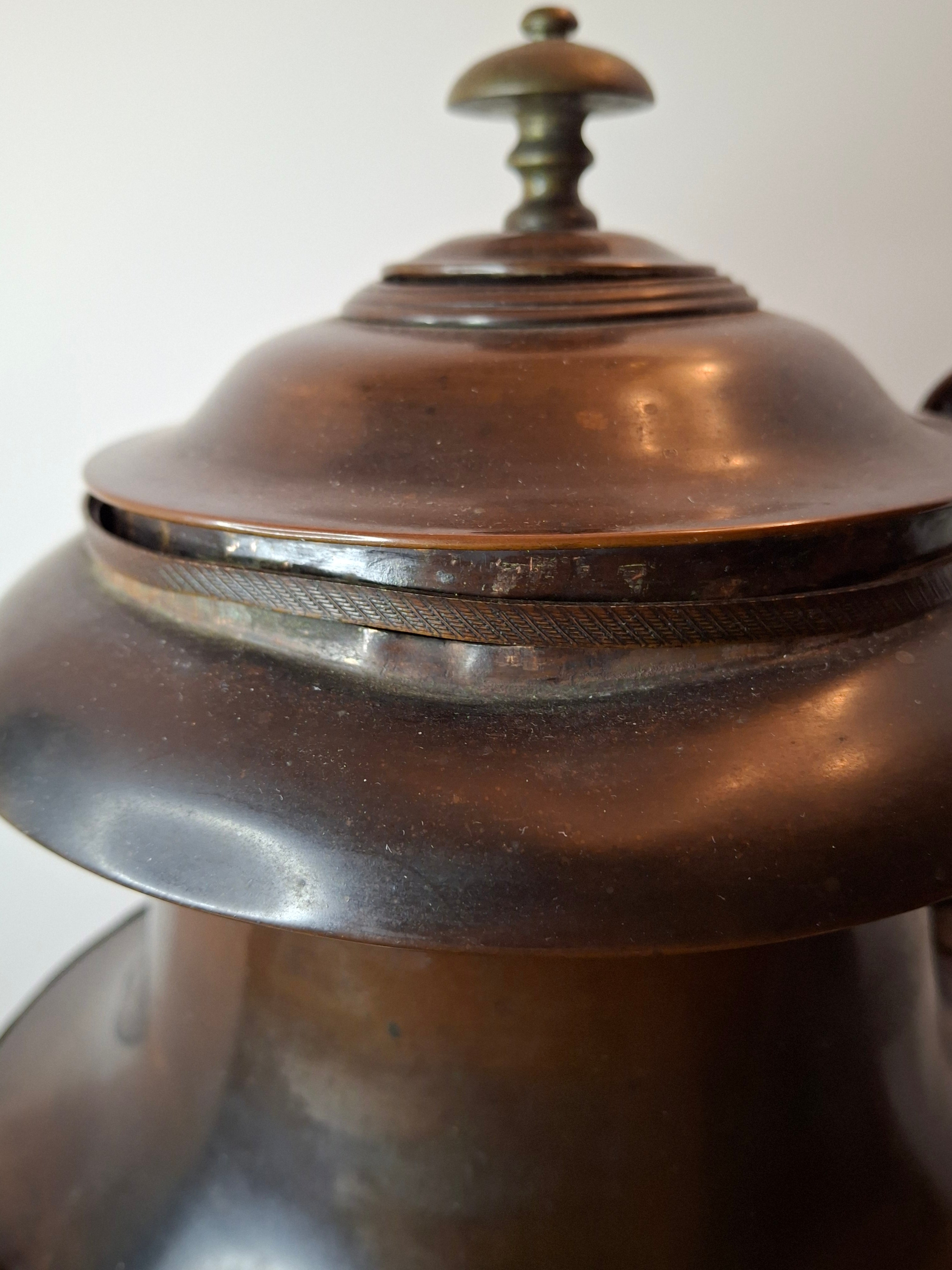 Antique Regency Copper Tea Urn Samovar Neoclassical Oak Leaf Frieze Lion Paw Feet c. 1820