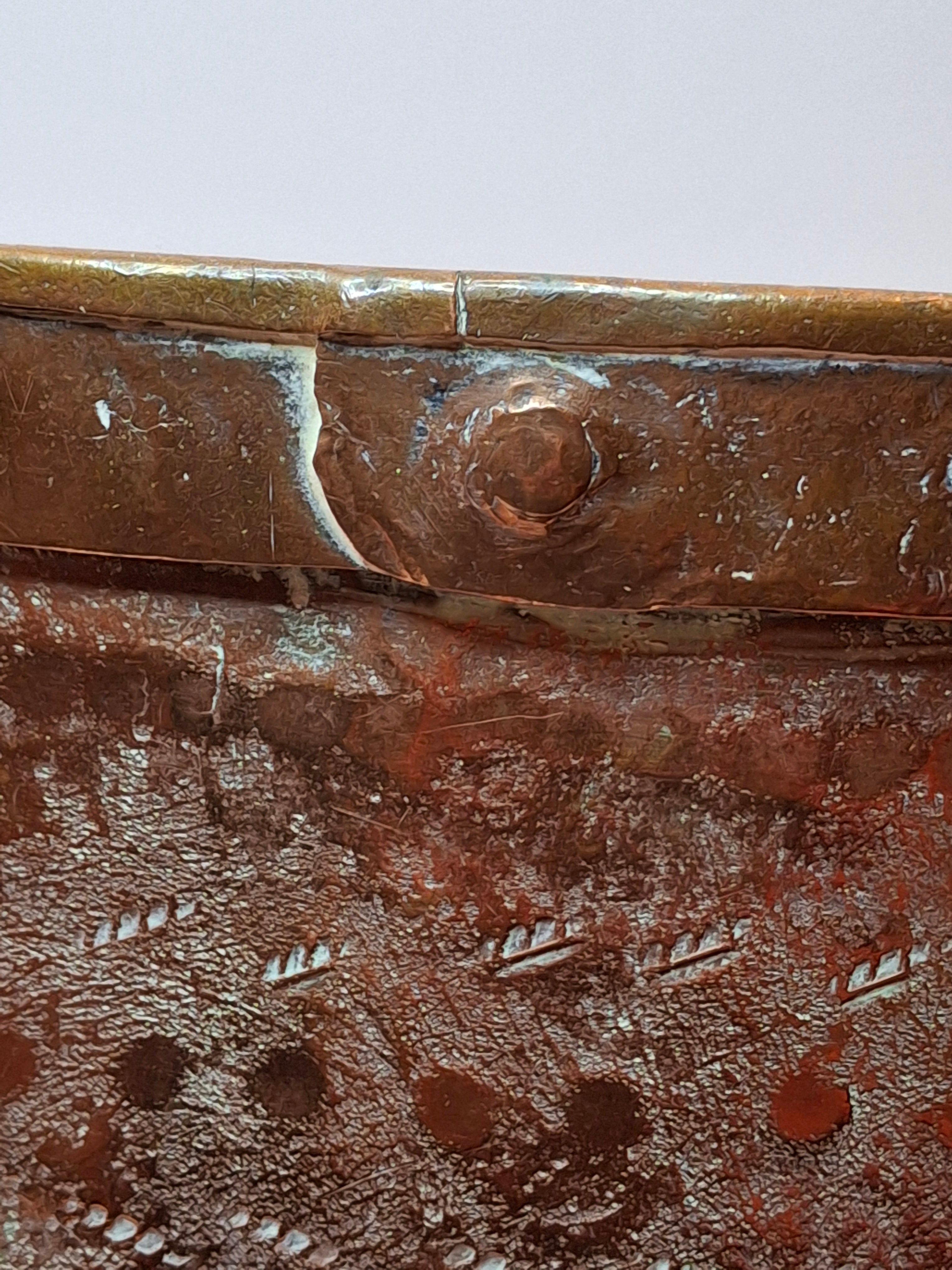 Antique 19th C Qajar Huge Copper Water Vessel Hand Hammered Repoussé Basin 11"