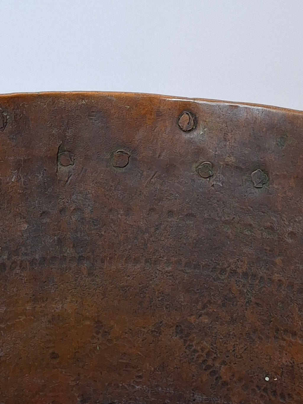 Antique 19th C Qajar Huge Copper Water Vessel Hand Hammered Repoussé Basin 11"