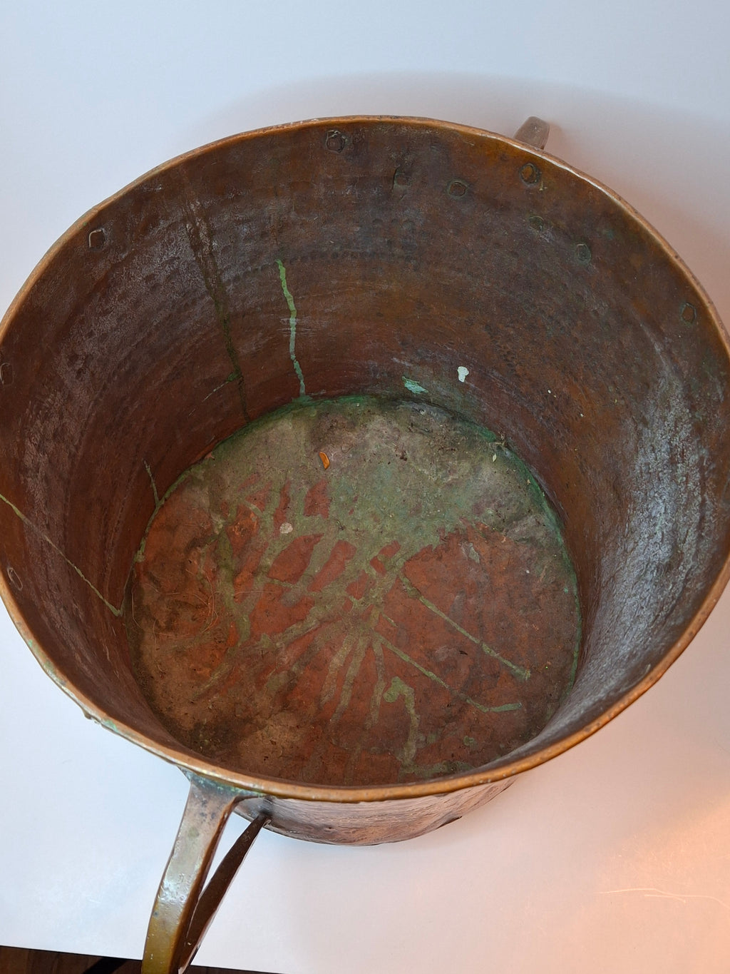 Antique 19th C Qajar Huge Copper Water Vessel Hand Hammered Repoussé Basin 11"