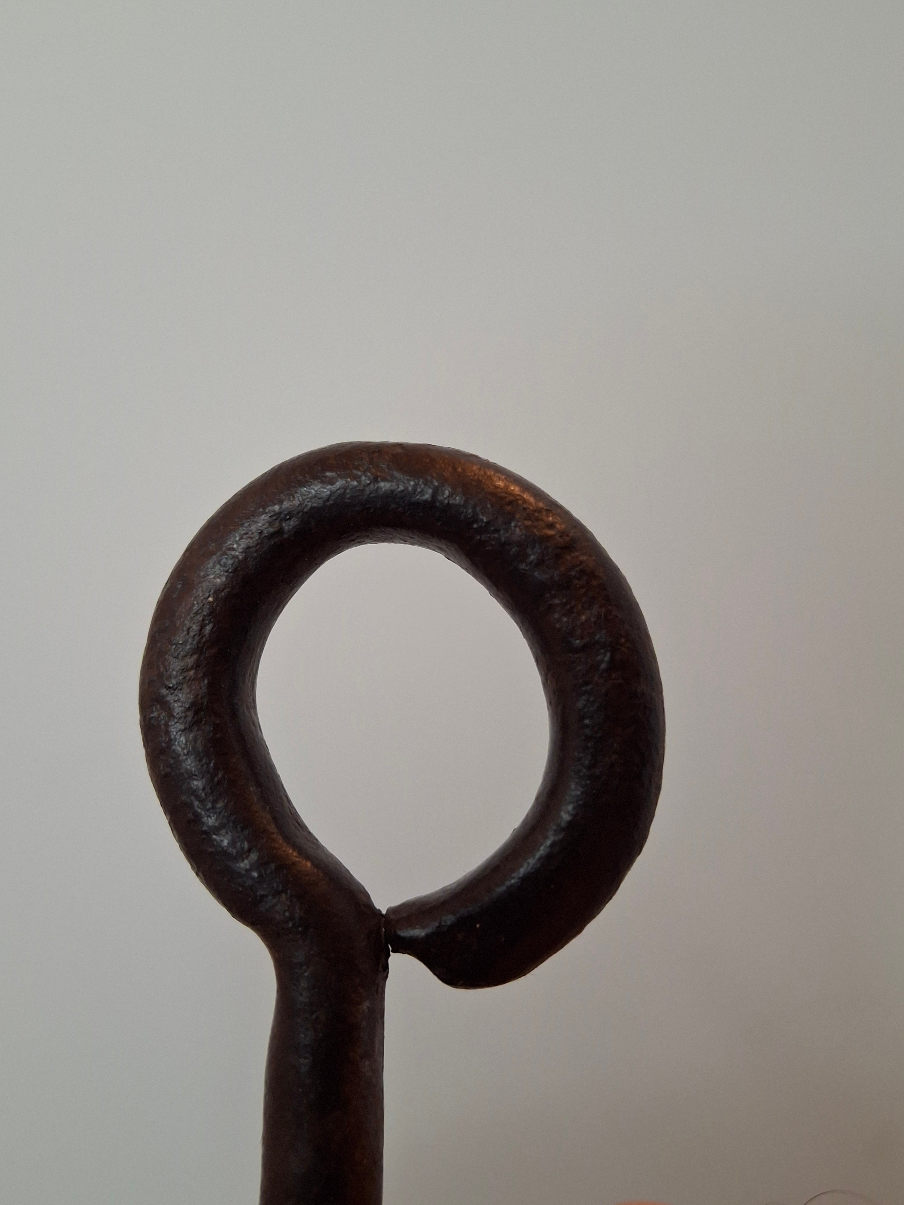 Antique 19th C Hand Forged Wrought Iron Well Bucket Riveted Strap Construction Hearth