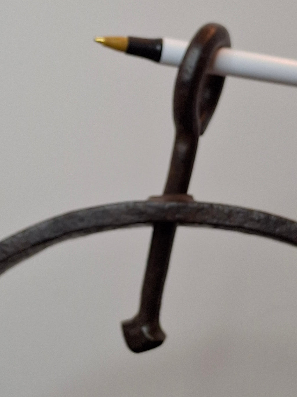 Antique 19th C Hand Forged Wrought Iron Well Bucket Riveted Strap Construction Hearth