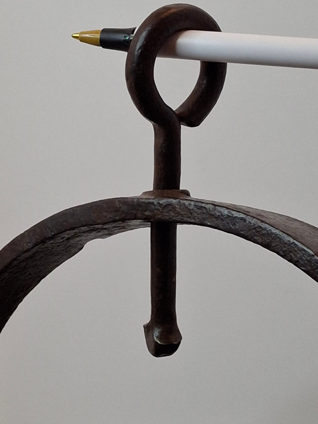 Antique 19th C Hand Forged Wrought Iron Well Bucket Riveted Strap Construction Hearth