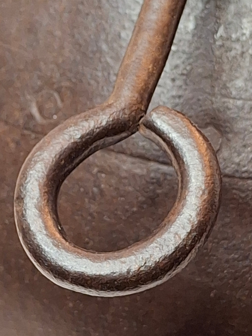 Antique 19th C Hand Forged Wrought Iron Well Bucket Riveted Strap Construction Hearth