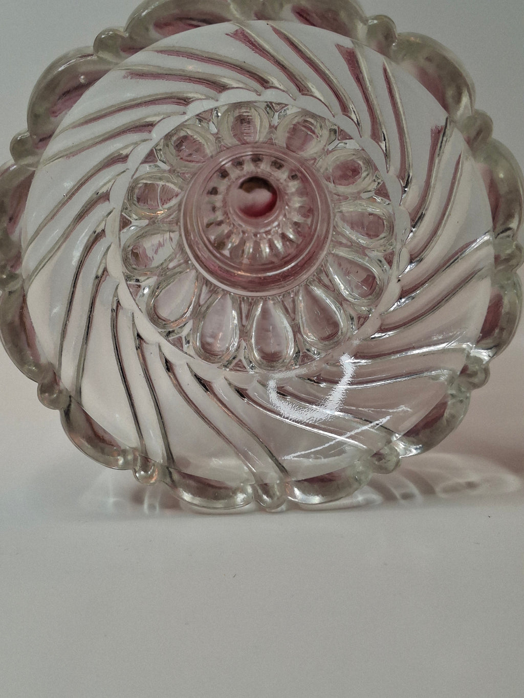 RARE Antique Cranberry Opalescent Swirl Kerosene Lamp Northwood Paneled Arches EAPG