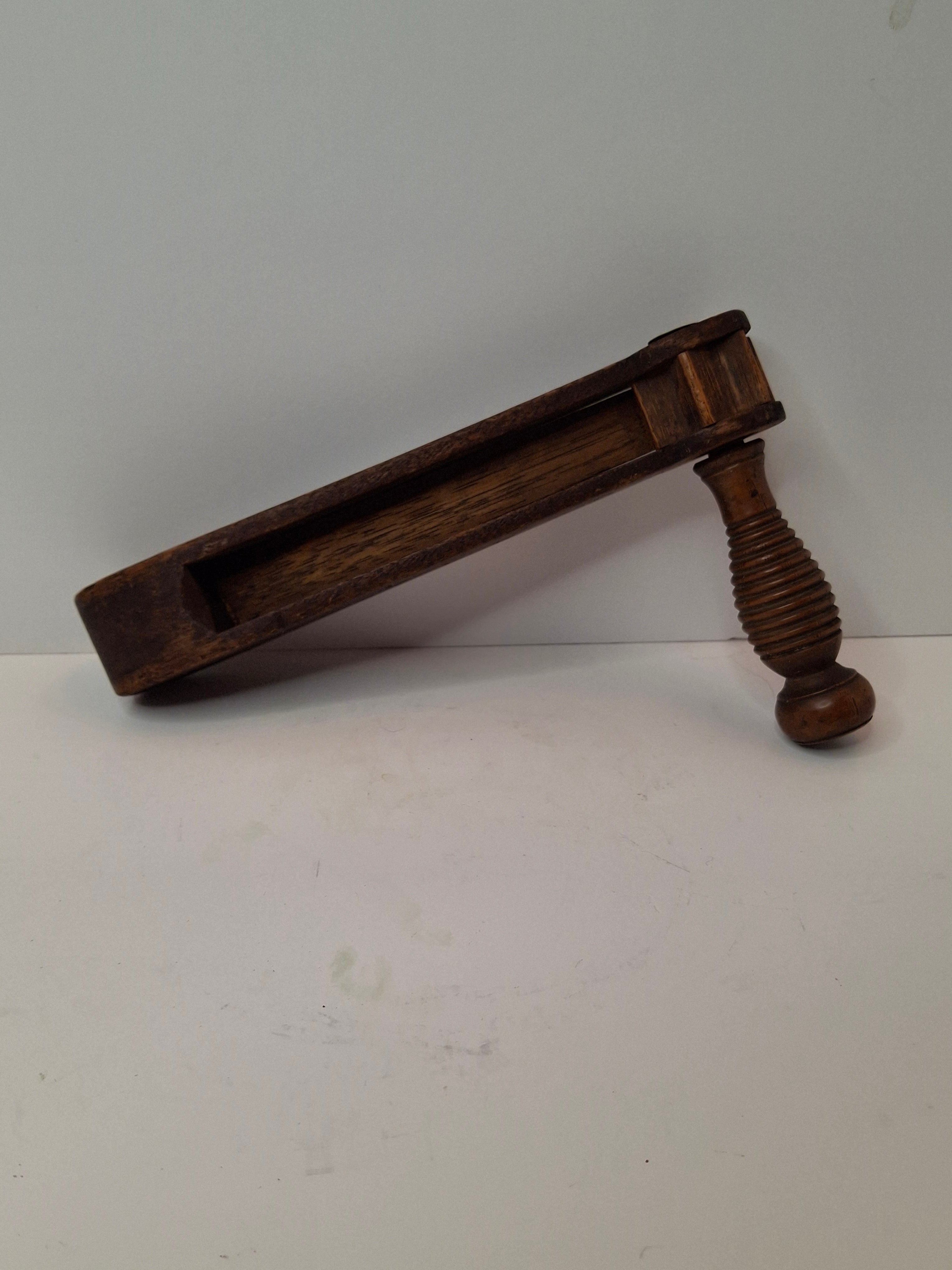 Antique 19th Century Wooden Grogger Noisemaker | Hand-Carved Purim Ratchet Rattle | Primitive Folk Art Judaica War Alarm