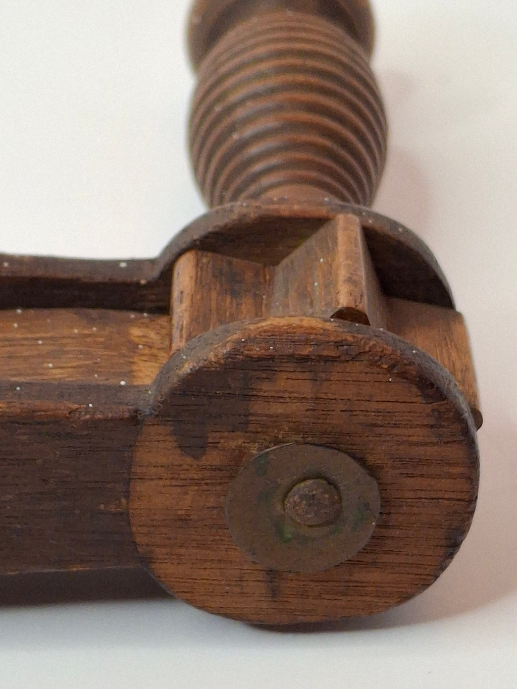 Antique 19th Century Wooden Grogger Noisemaker | Hand-Carved Purim Ratchet Rattle | Primitive Folk Art Judaica War Alarm