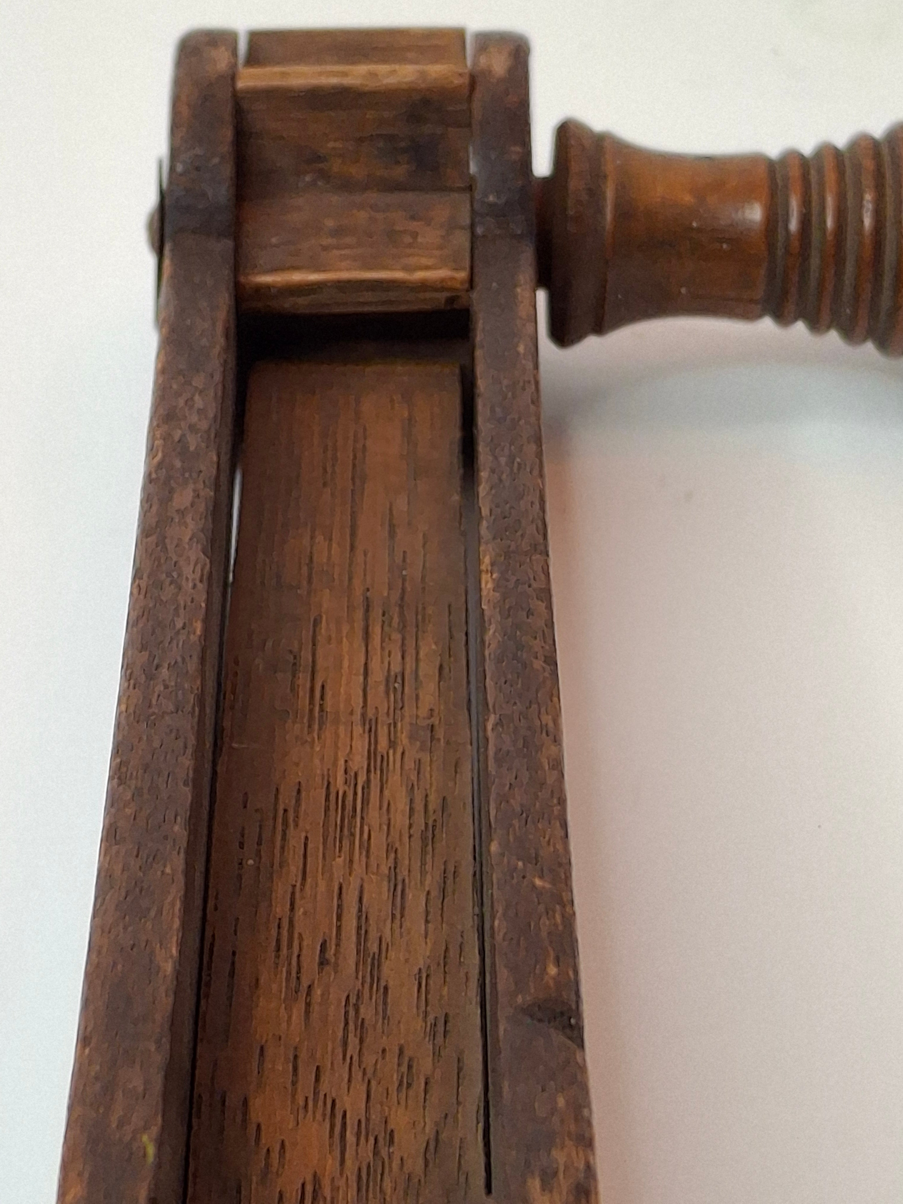 Antique 19th Century Wooden Grogger Noisemaker | Hand-Carved Purim Ratchet Rattle | Primitive Folk Art Judaica War Alarm
