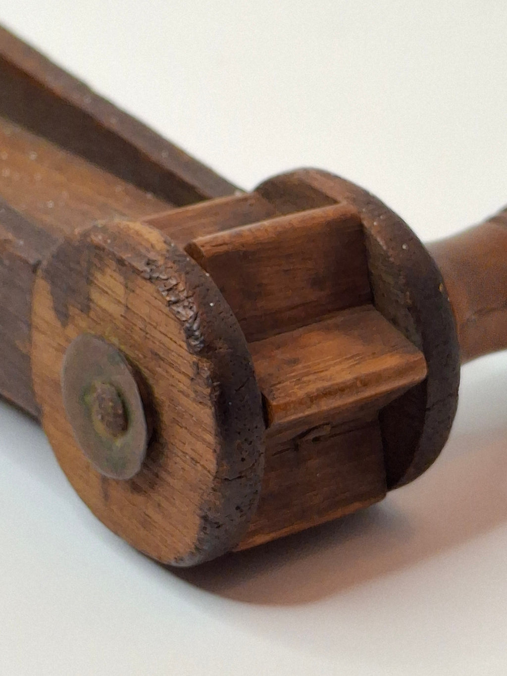 Antique 19th Century Wooden Grogger Noisemaker | Hand-Carved Purim Ratchet Rattle | Primitive Folk Art Judaica War Alarm