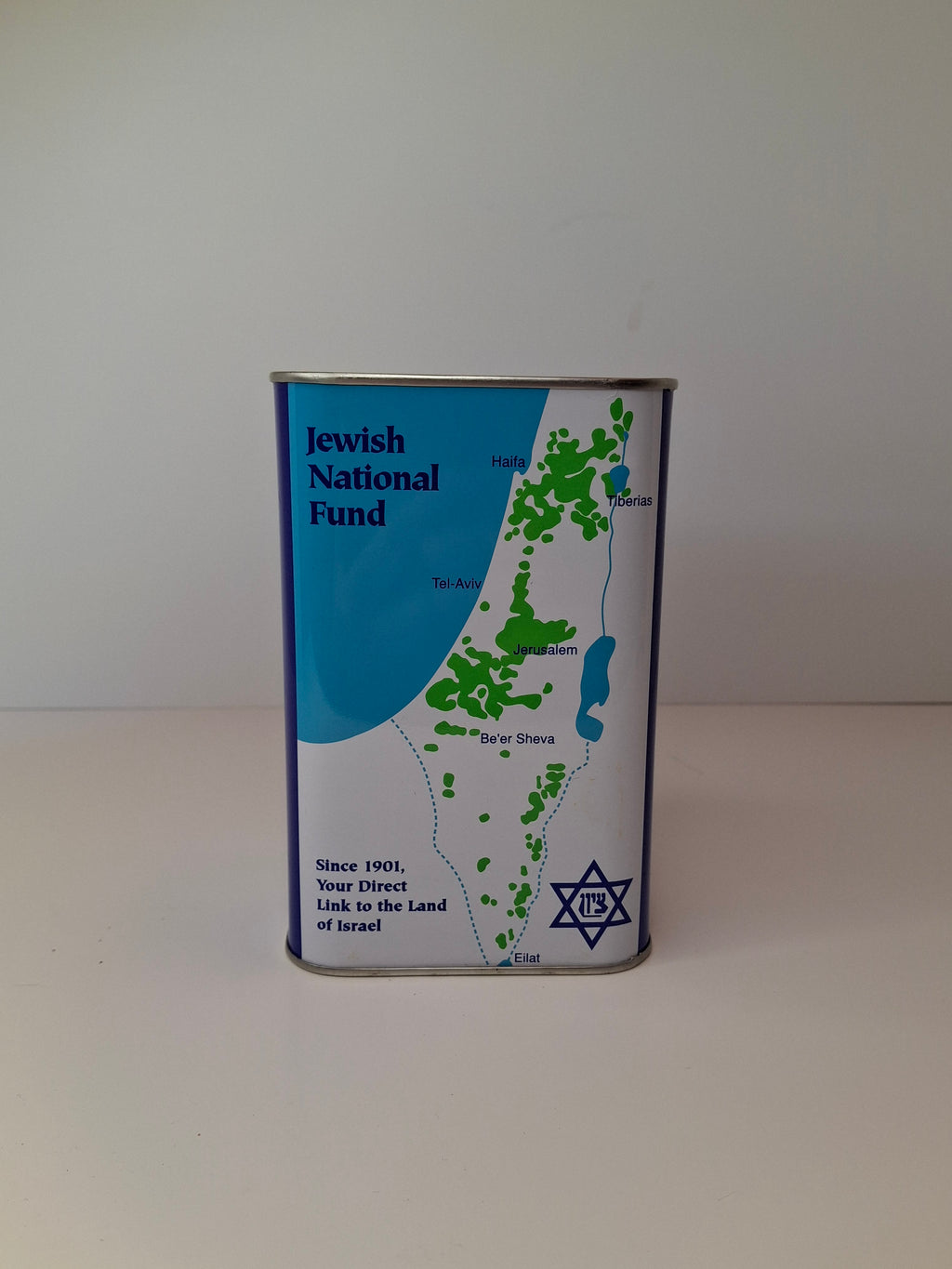 2003 JNF Blue Box Tzedakah Tin Collector’s Edition Israel Charity Box Ronald Lauder