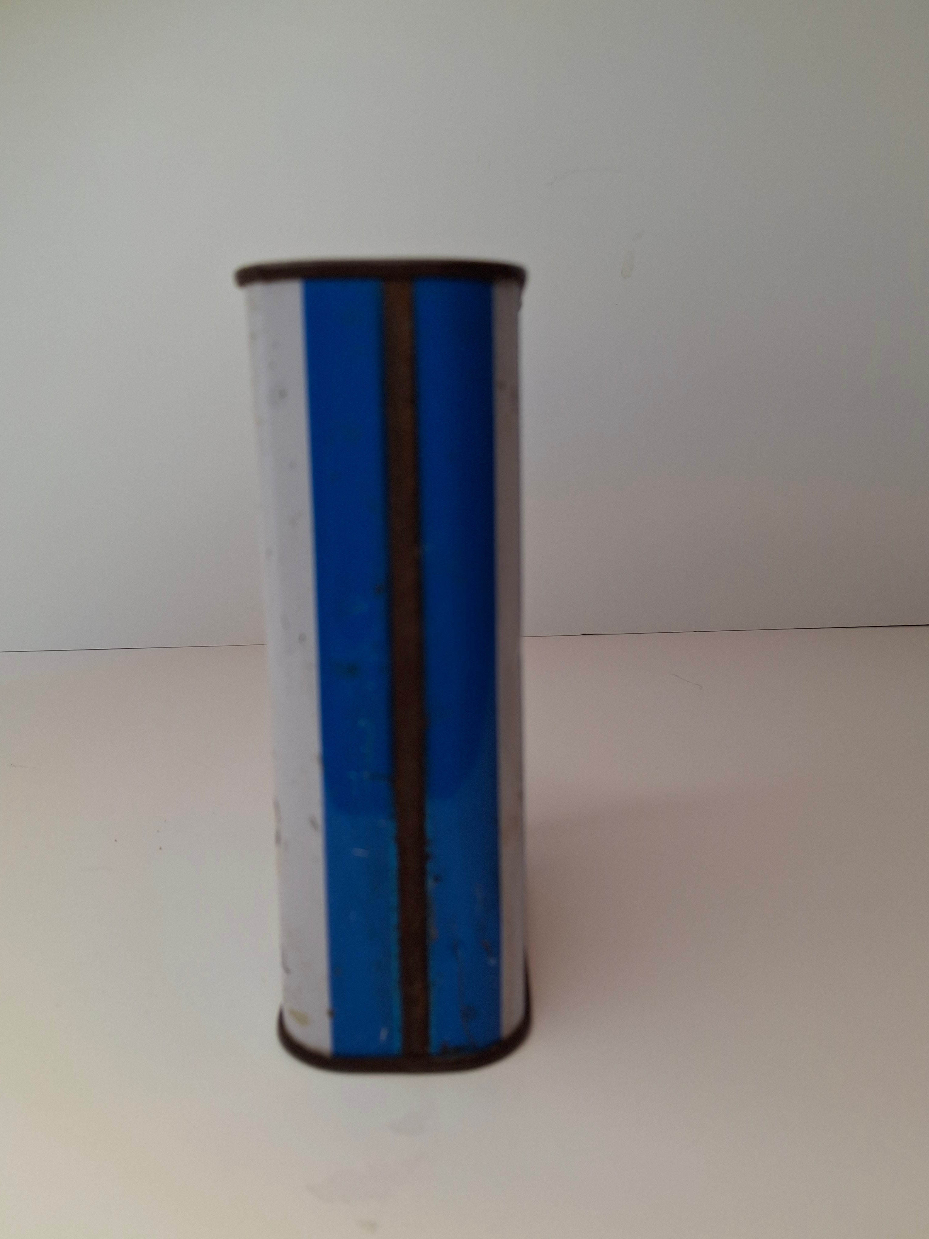 Vintage JNF KKL Blue Box Charity Tin Pushke Israel Map Tzedakah Bank c. 1950s