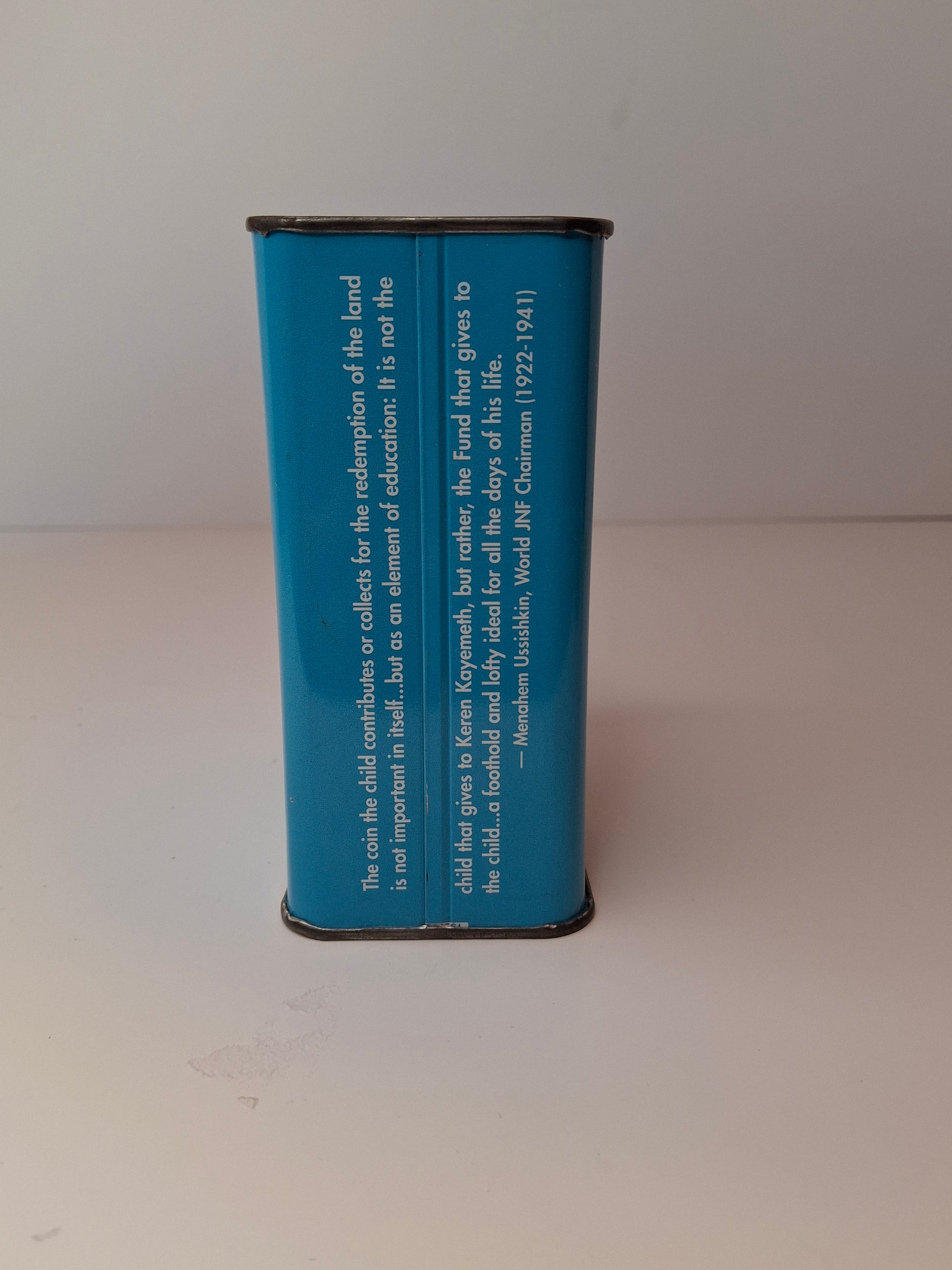 Vintage JNF Jewish National Fund Blue Box Pushka Coin Bank Tzedakah Tin Israel