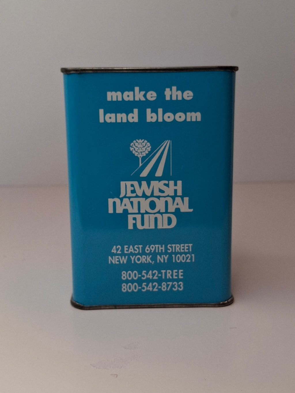Vintage JNF Jewish National Fund Blue Box Pushka Coin Bank Tzedakah Tin Israel