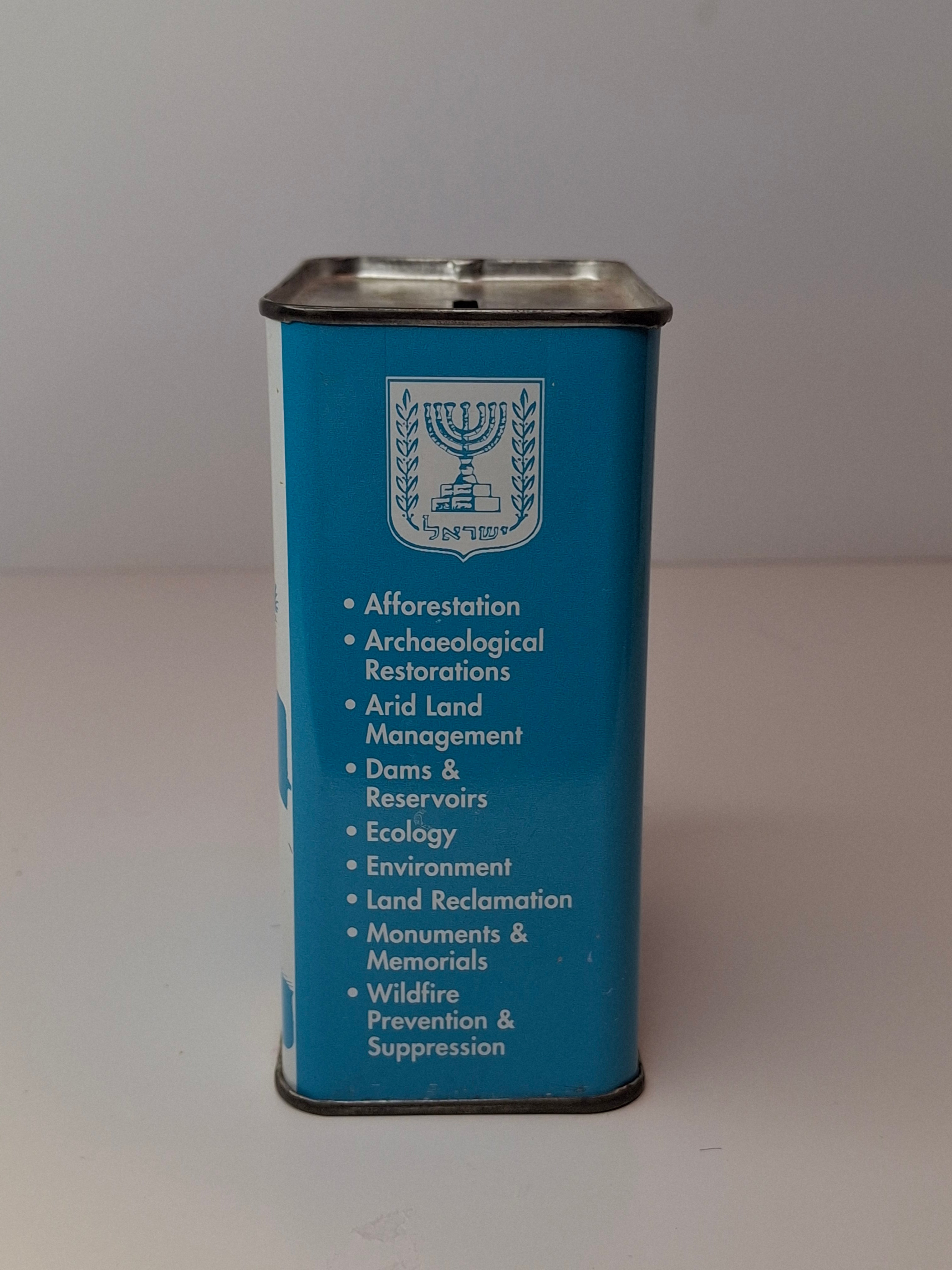 Vintage JNF Jewish National Fund Blue Box Pushka Coin Bank Tzedakah Tin Israel