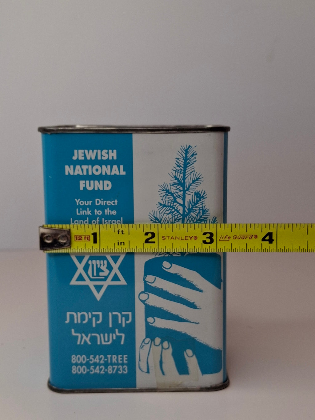 Vintage JNF Jewish National Fund Blue Box Pushka Coin Bank Tzedakah Tin Israel