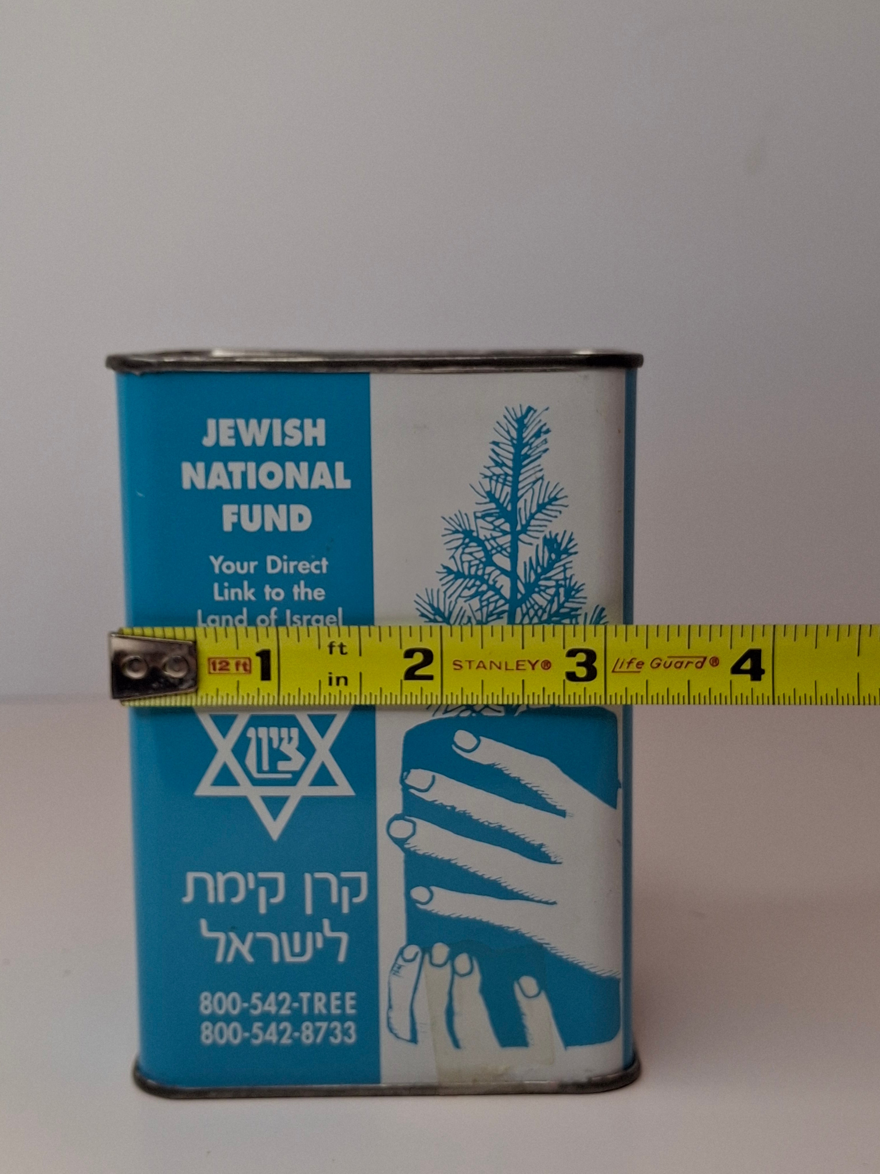 Vintage JNF Jewish National Fund Blue Box Pushka Coin Bank Tzedakah Tin Israel