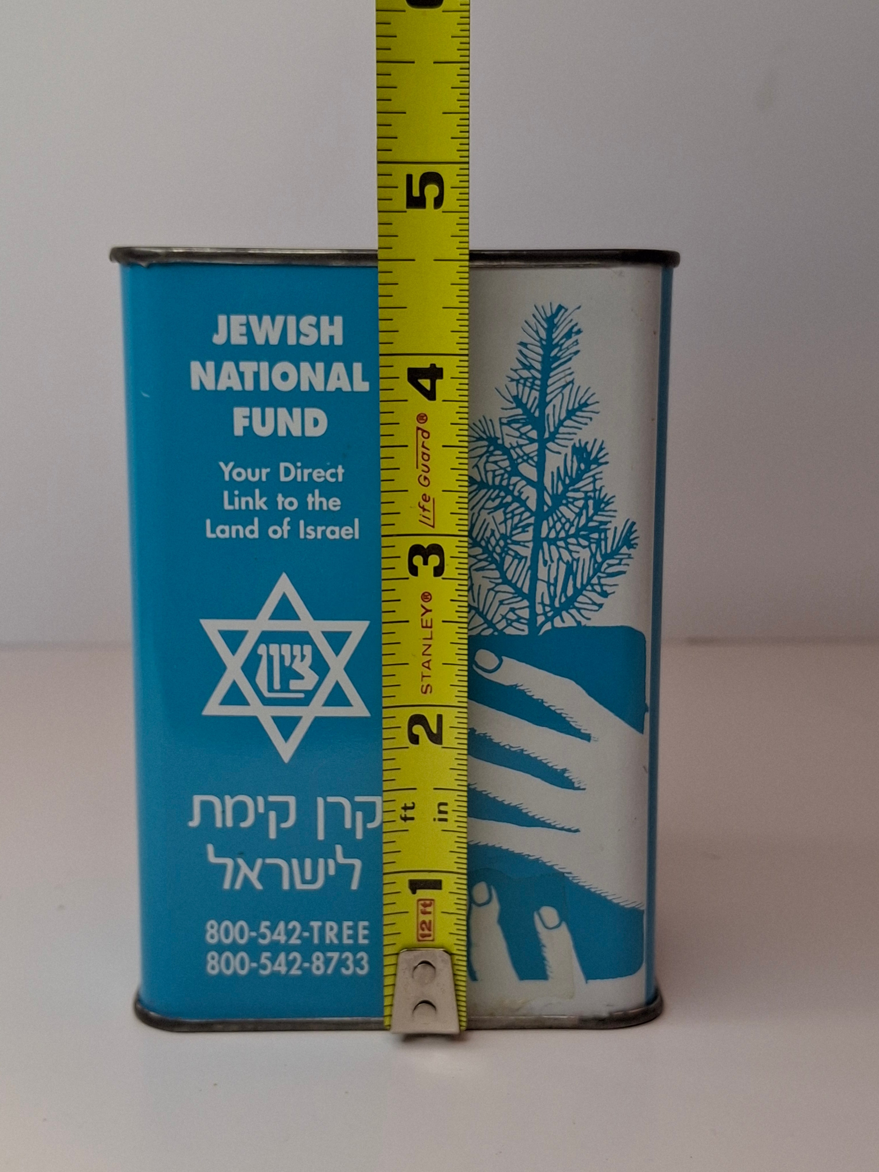 Vintage JNF Jewish National Fund Blue Box Pushka Coin Bank Tzedakah Tin Israel