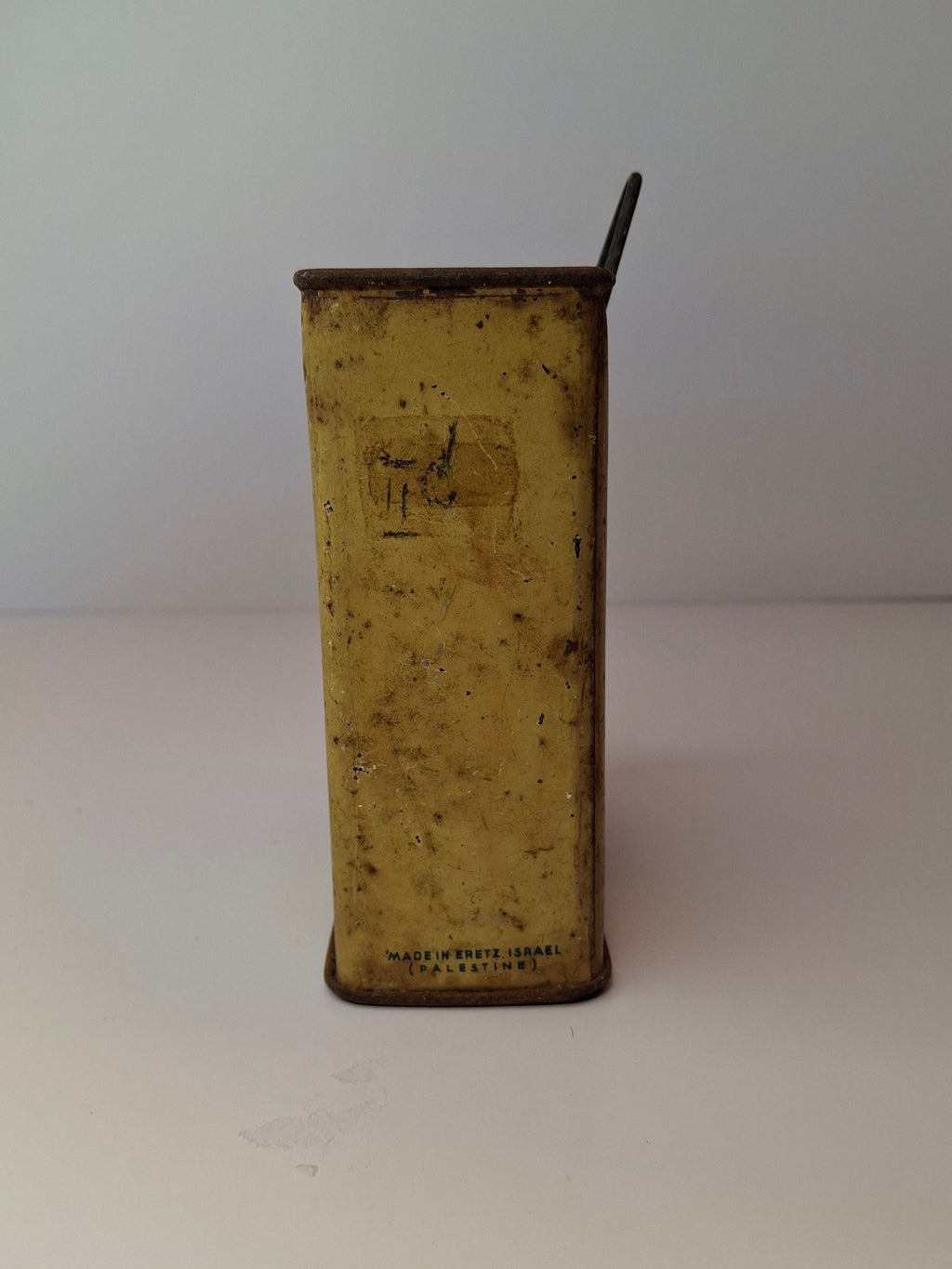 Vintage JNF Blue Box Charity Tin 1940s Palestine Eretz Israel Map Tzedakah Bank L. Künigshofer