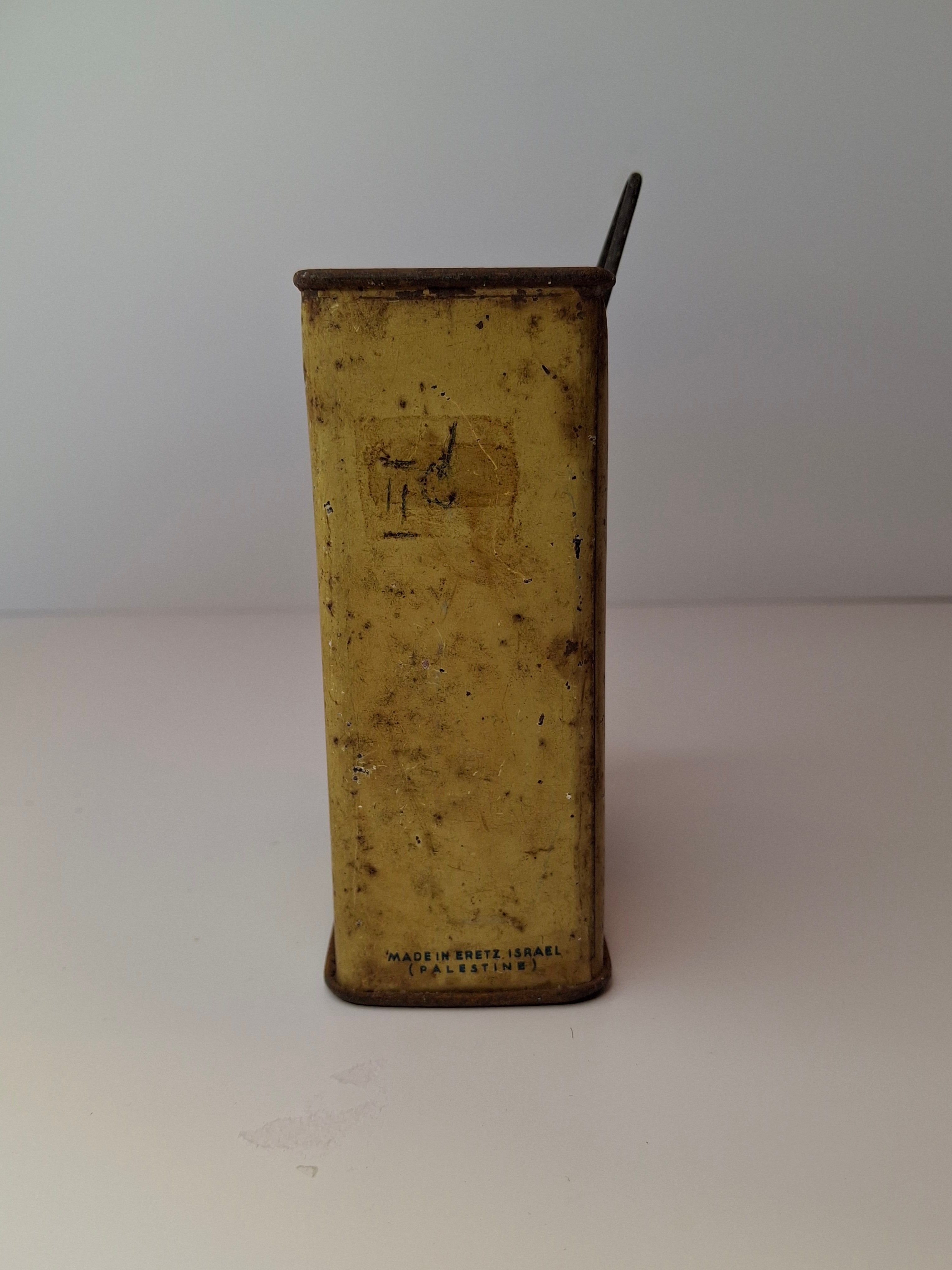 Vintage JNF Blue Box Charity Tin 1940s Palestine Eretz Israel Map Tzedakah Bank L. Künigshofer