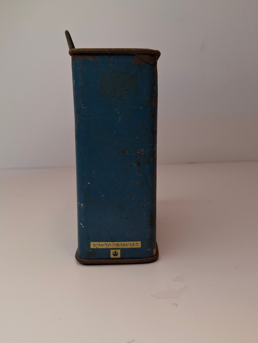 Vintage JNF Blue Box Charity Tin 1940s Palestine Eretz Israel Map Tzedakah Bank L. Künigshofer