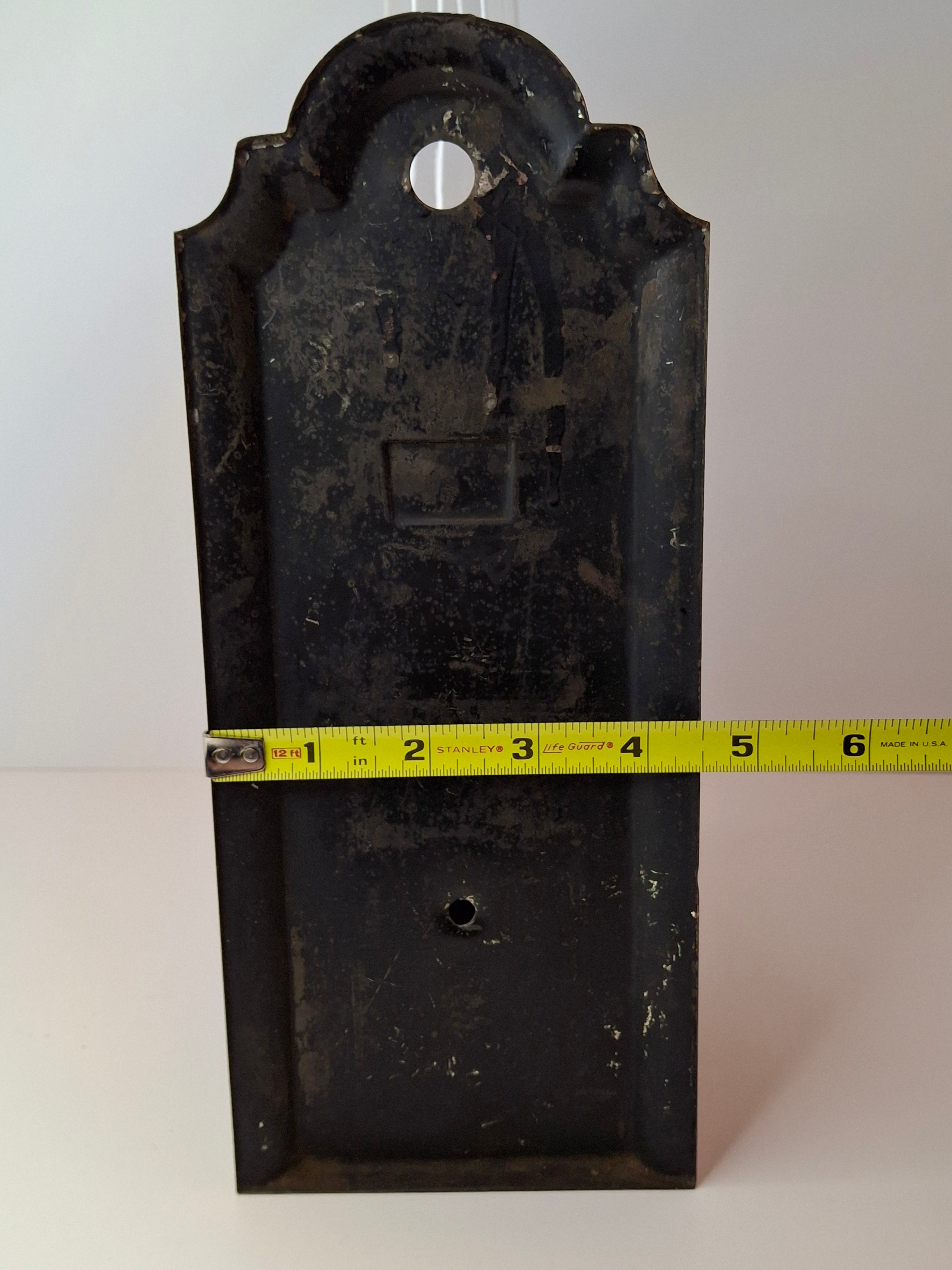 Antique Kosmos Brenner Wall Oil Lamp Mirror Reflector Beveled Glass Tin Coppered Finish 11"