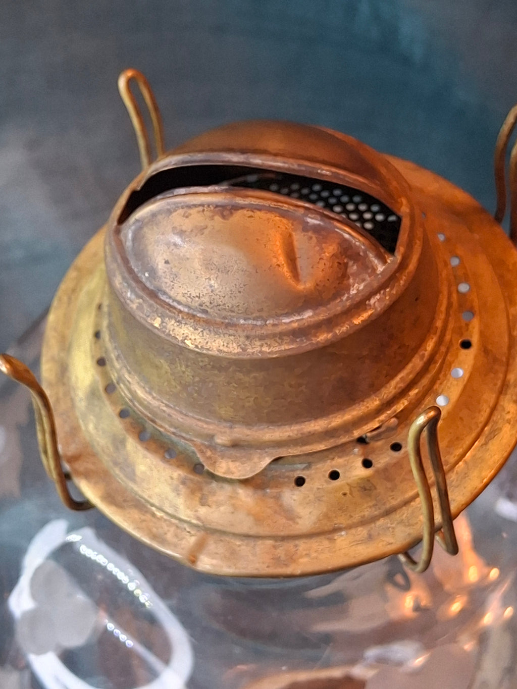 Antique 1877 Victorian Oil Lamp - Etched Floral Font & Wreath Chimney Milk Glass Base