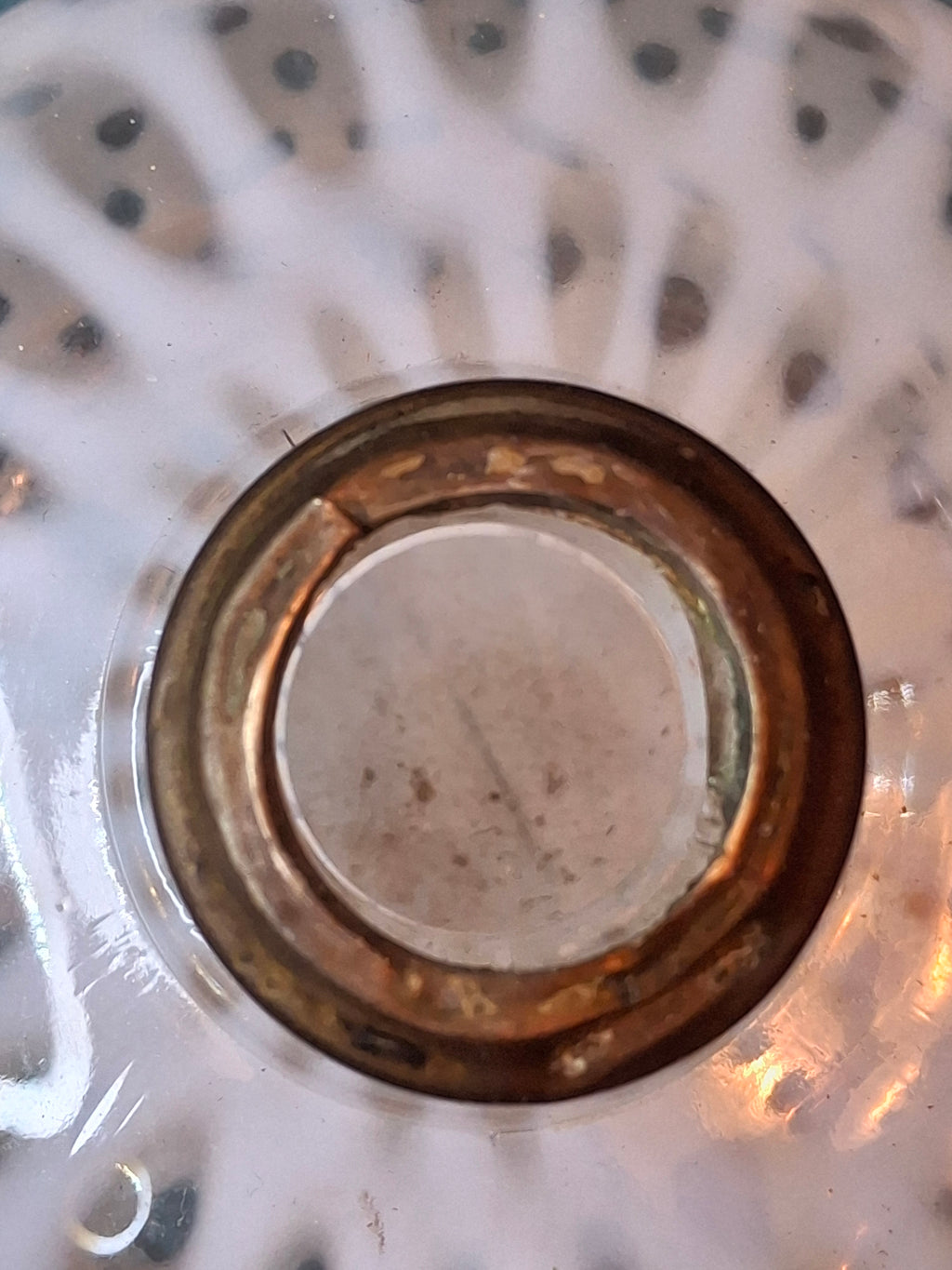 Antique Hobbs Opalescent Coin Dot & Leaf and Jewel Finger Lamp - White to Clear - c.1890