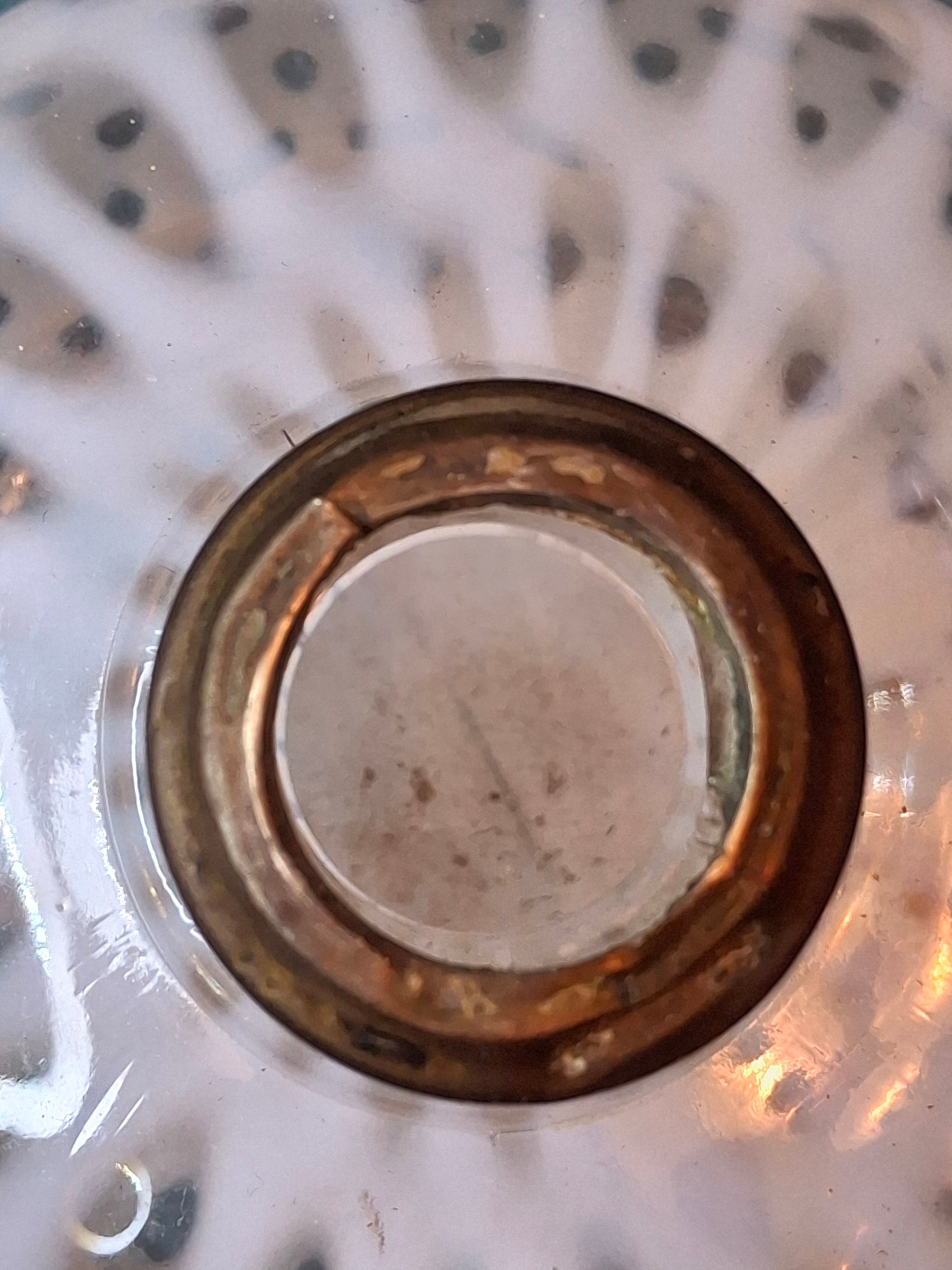 Antique Hobbs Opalescent Coin Dot & Leaf and Jewel Finger Lamp - White to Clear - c.1890