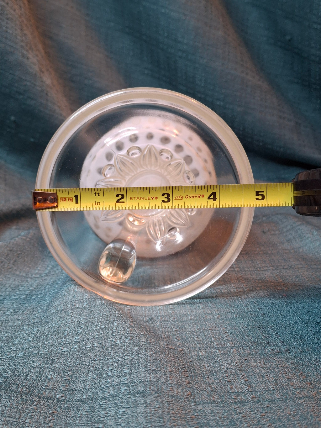 Antique Hobbs Opalescent Coin Dot & Leaf and Jewel Finger Lamp - White to Clear - c.1890
