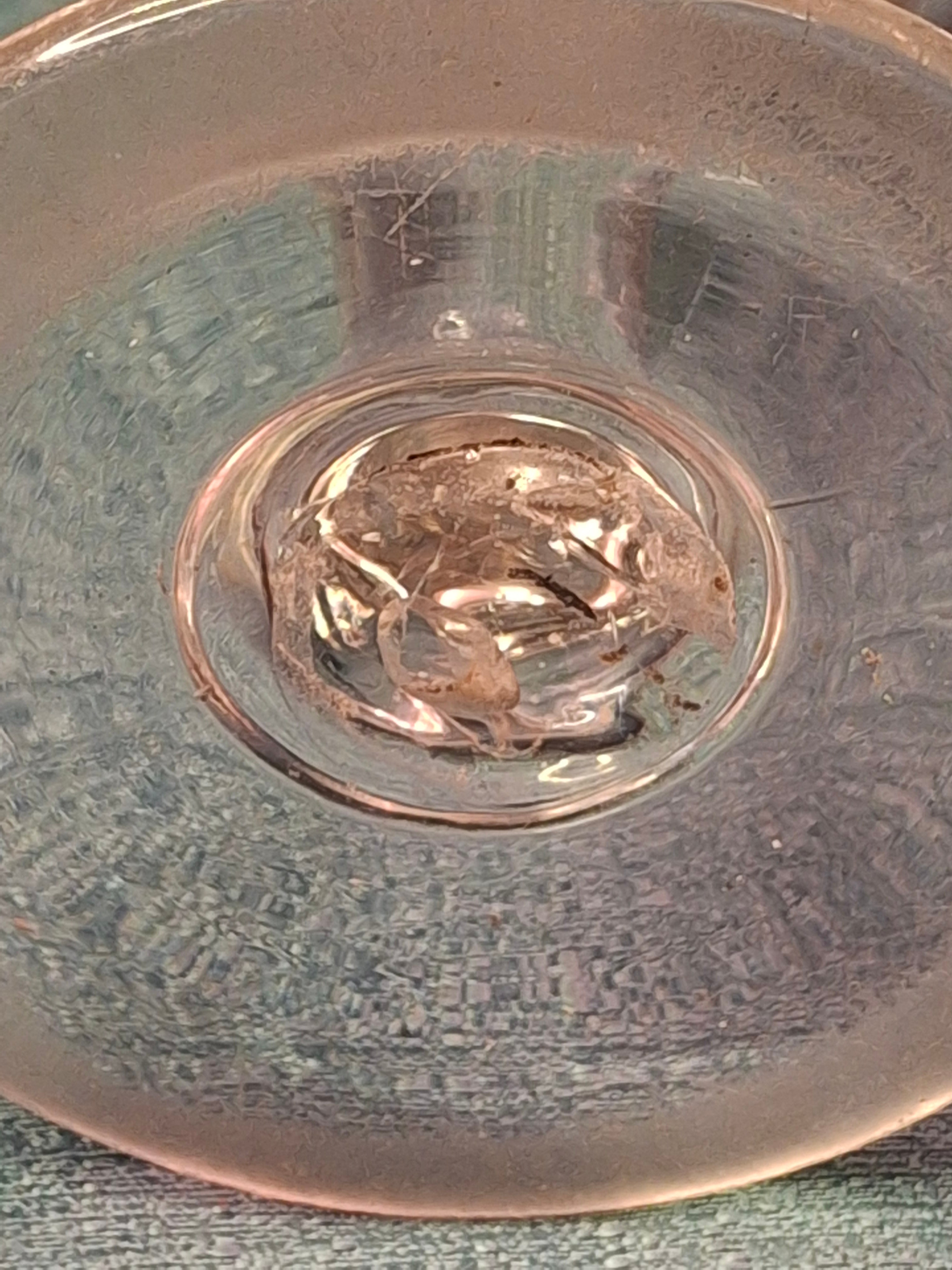 Antique 19th C. Flint Glass Whale Oil Lamp - Goblet Style - Double Tube Burner 7"