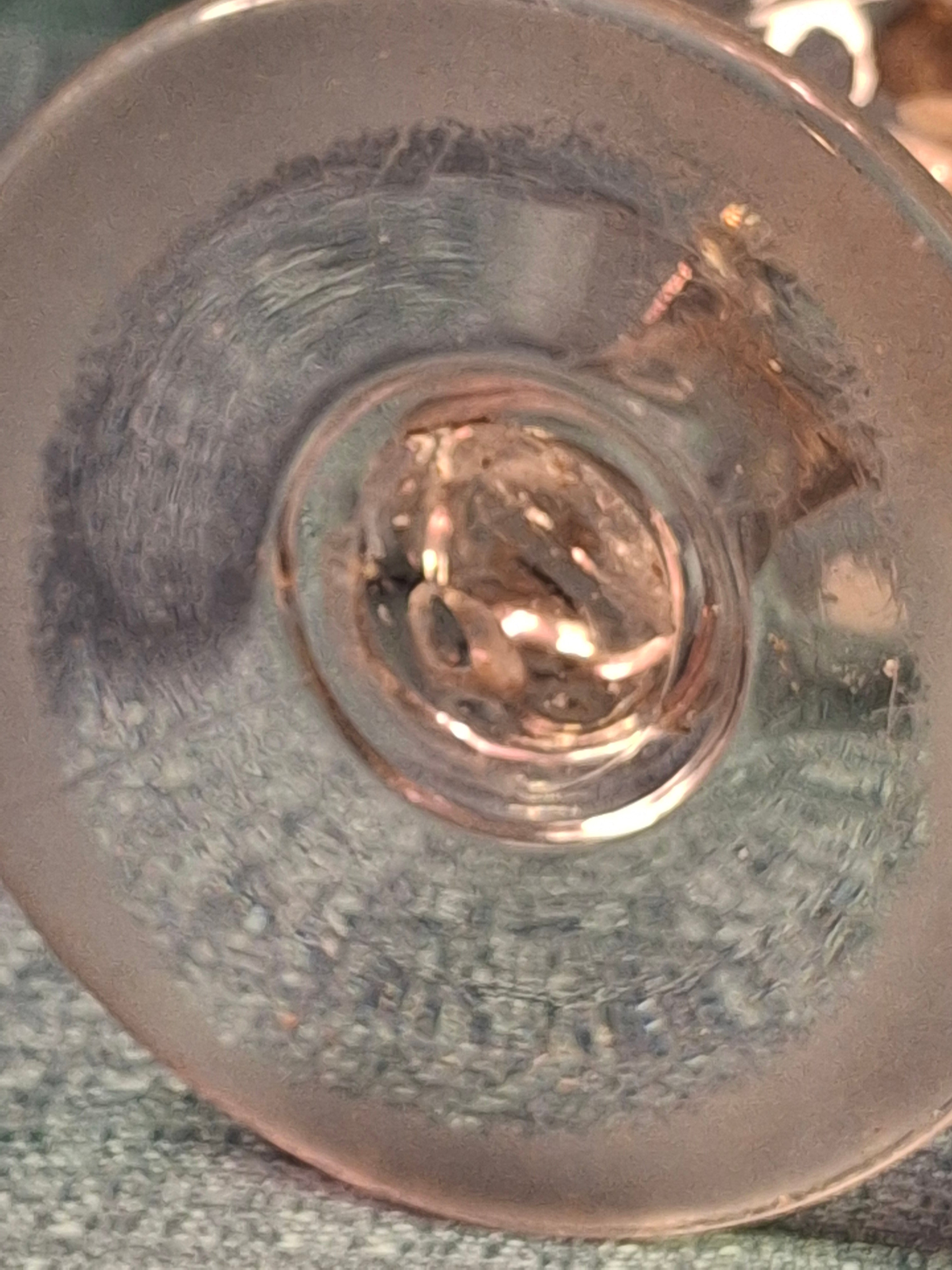 Antique 19th C. Flint Glass Whale Oil Lamp - Goblet Style - Double Tube Burner 7"