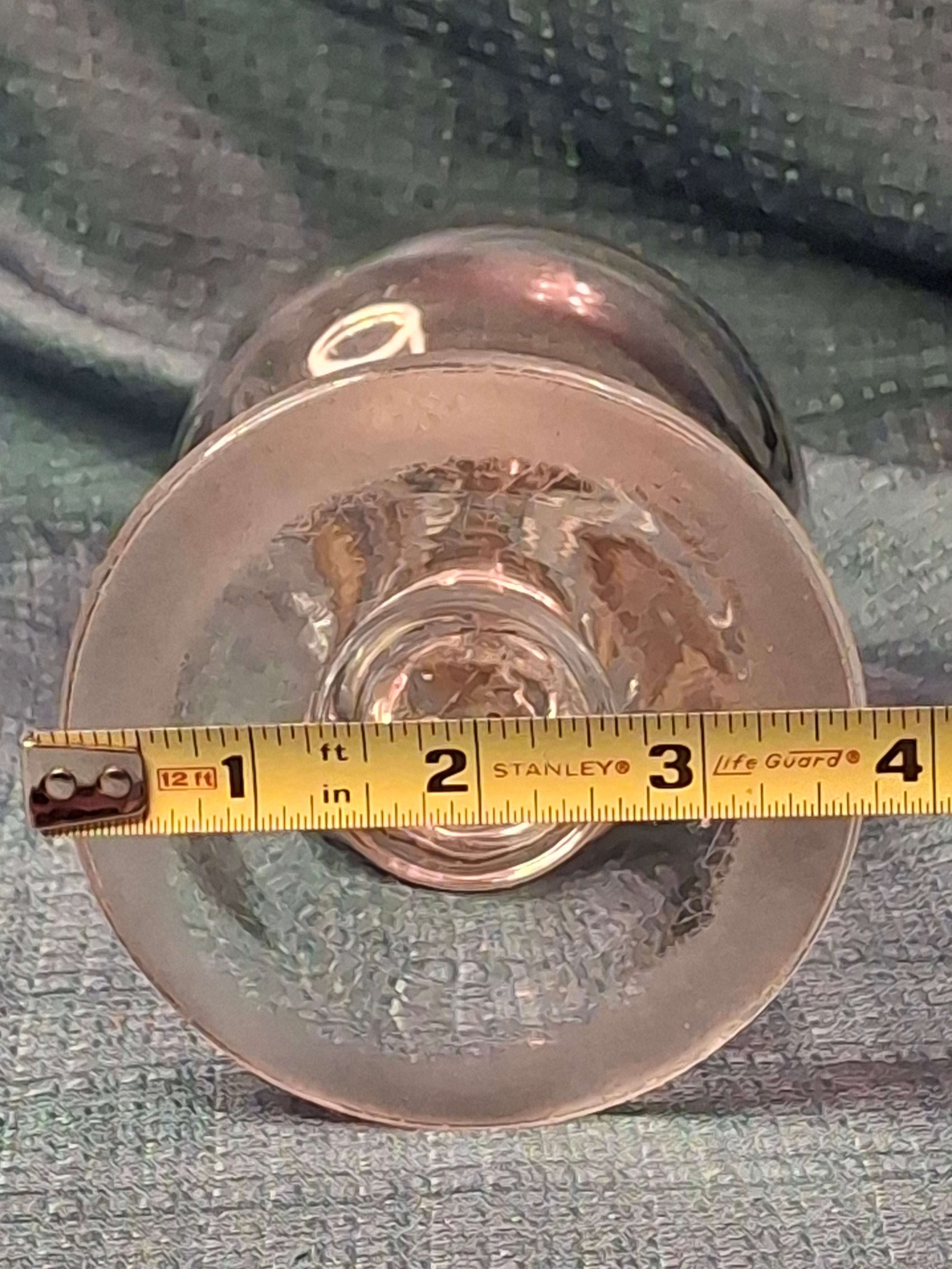 Antique 19th C. Flint Glass Whale Oil Lamp - Goblet Style - Double Tube Burner 7"