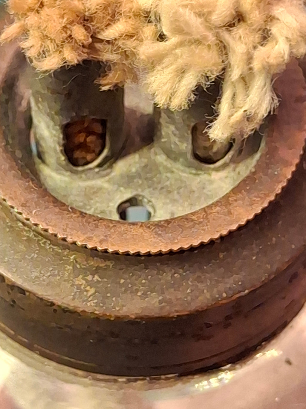 Antique 19th C. Flint Glass Whale Oil Lamp - Goblet Style - Double Tube Burner 7"