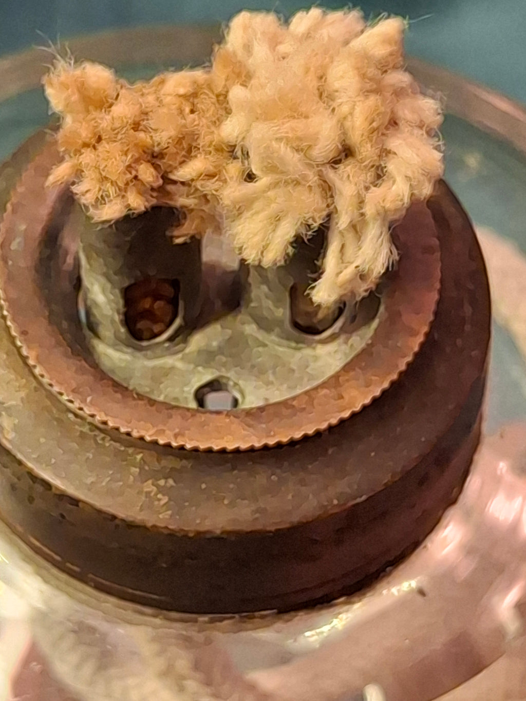 Antique 19th C. Flint Glass Whale Oil Lamp - Goblet Style - Double Tube Burner 7"