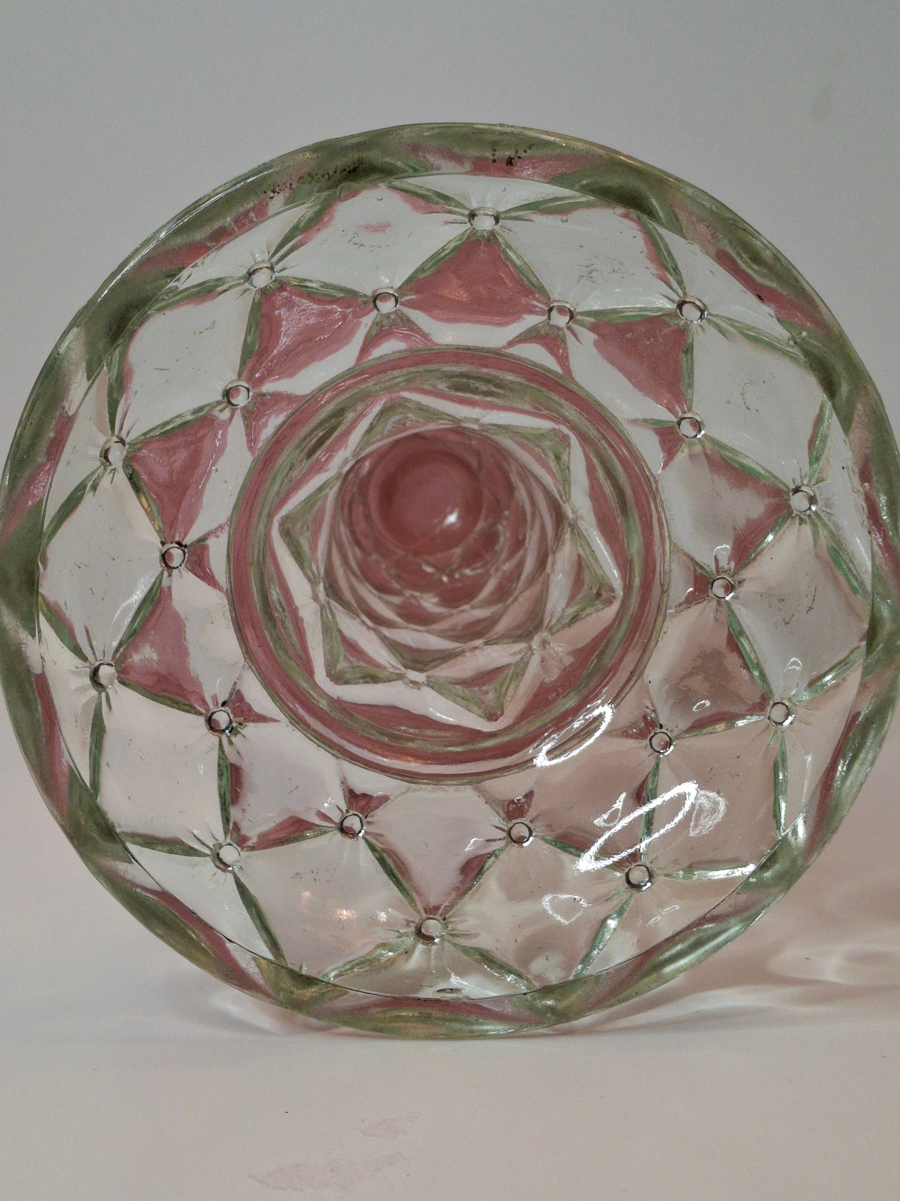 RARE PAIR Antique Consolidated Pink & Blue Cased Glass Florette Stand Lamps P&A