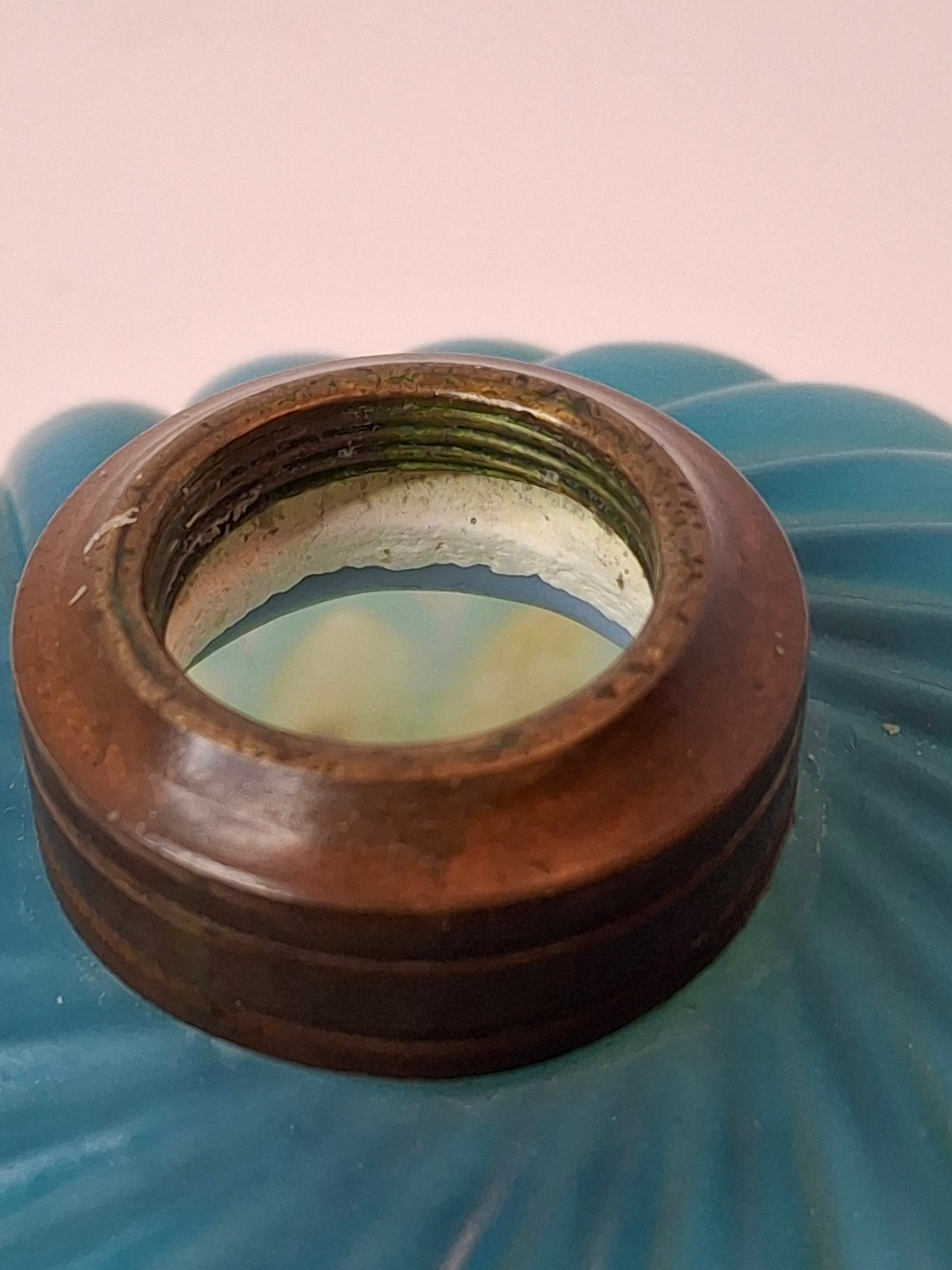 RARE Antique Blue Satin Uranium Glass Kerosene Finger Lamp Hand-Blown UV Glow