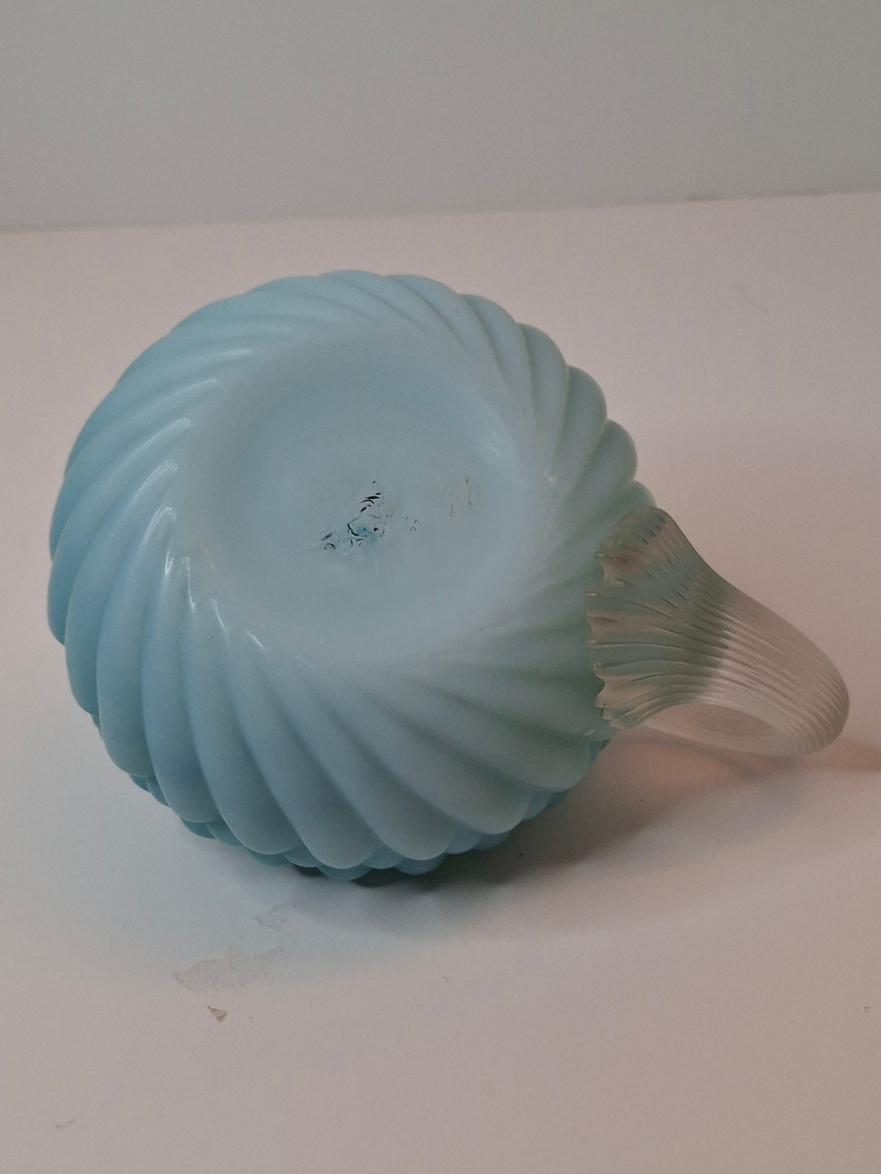 RARE Antique Blue Satin Uranium Glass Kerosene Finger Lamp Hand-Blown UV Glow