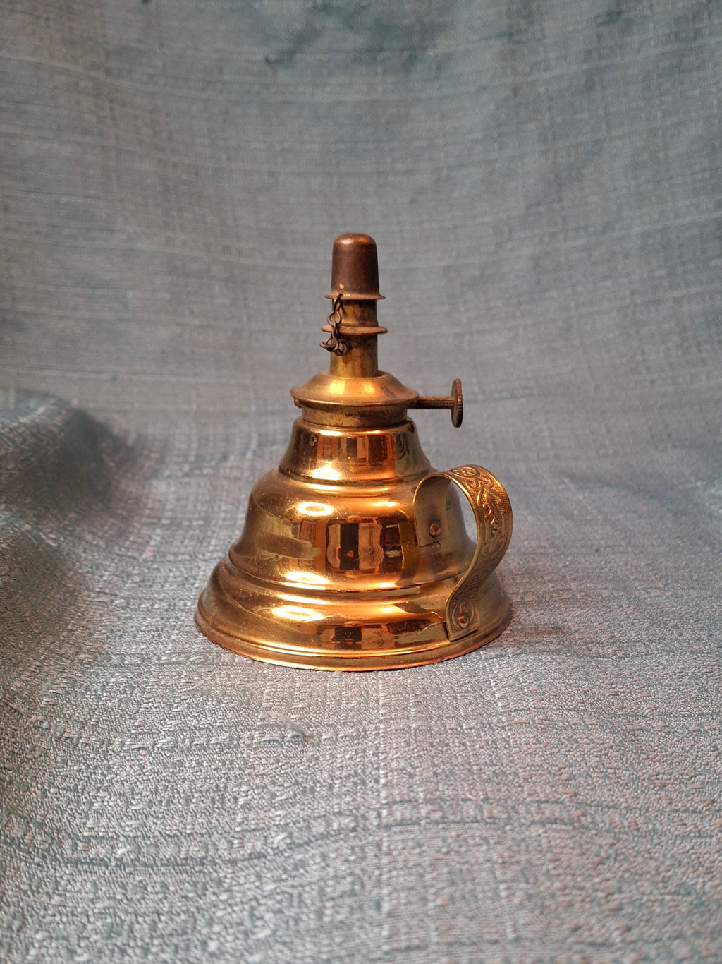 Rare 1863 Blackman’s Patent Brass Finger Lamp | Complete w/ Snuffer | Civil War Era