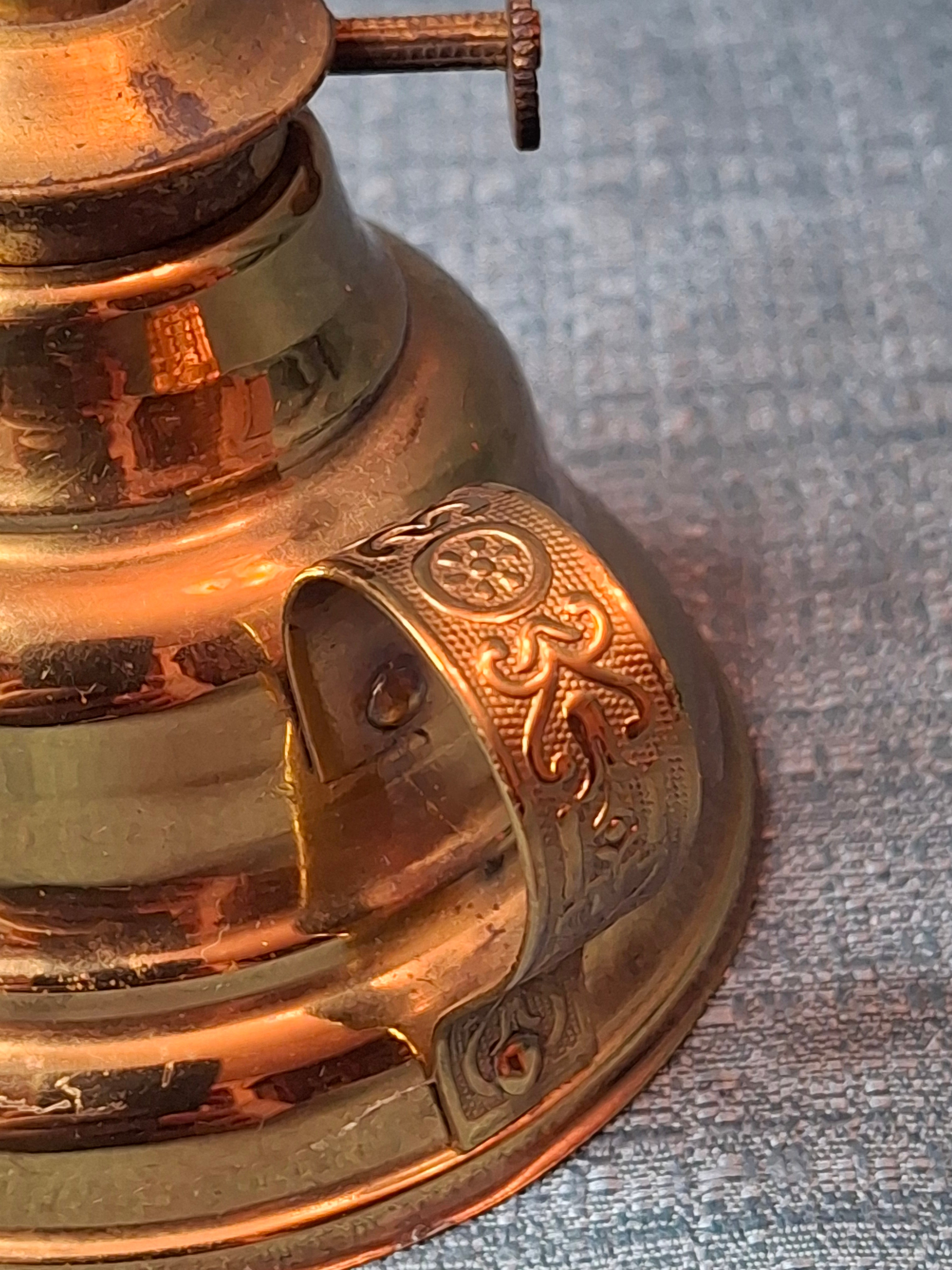 Rare 1863 Blackman’s Patent Brass Finger Lamp | Complete w/ Snuffer | Civil War Era