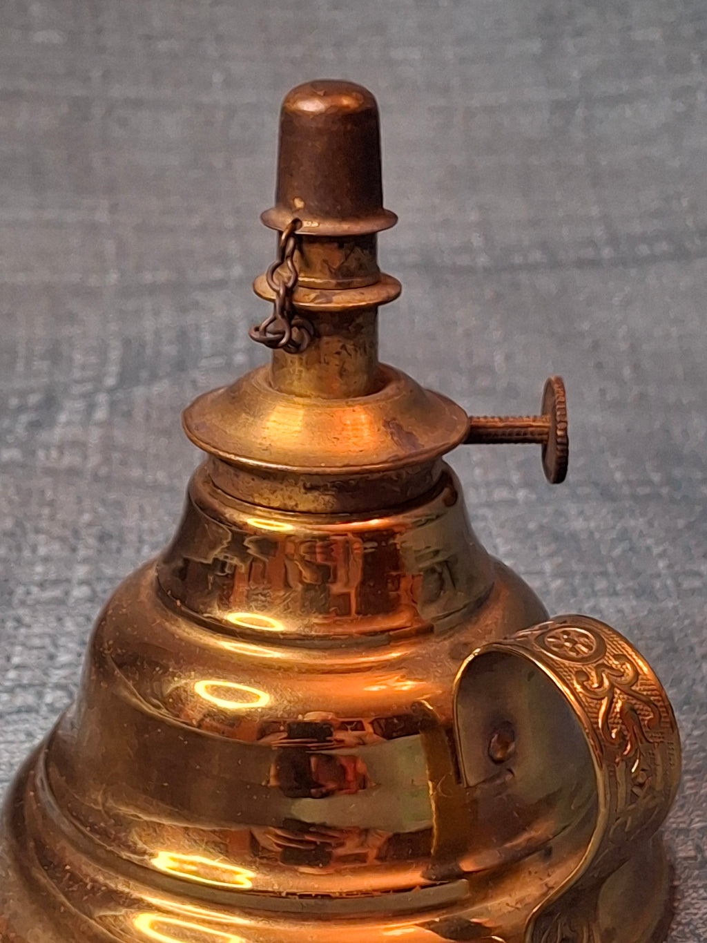 Rare 1863 Blackman’s Patent Brass Finger Lamp | Complete w/ Snuffer | Civil War Era
