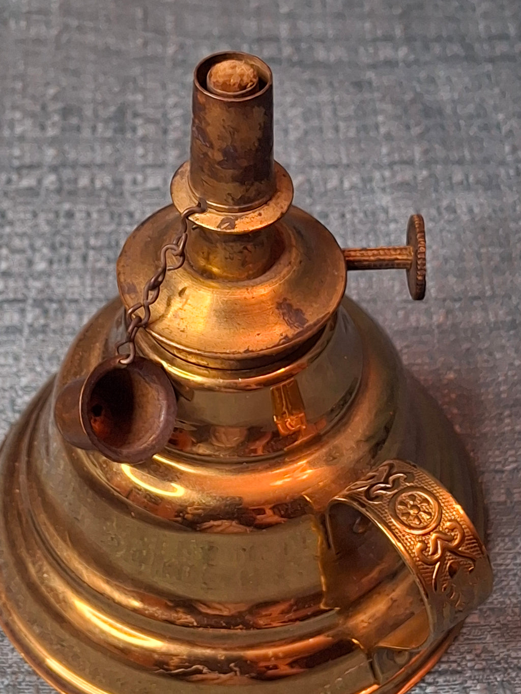Rare 1863 Blackman’s Patent Brass Finger Lamp | Complete w/ Snuffer | Civil War Era