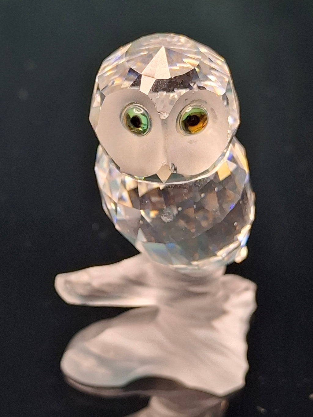 Swarovski Crystal Owl on Frosted Branch Figurine #7621 Retired Michael Stamey VTG