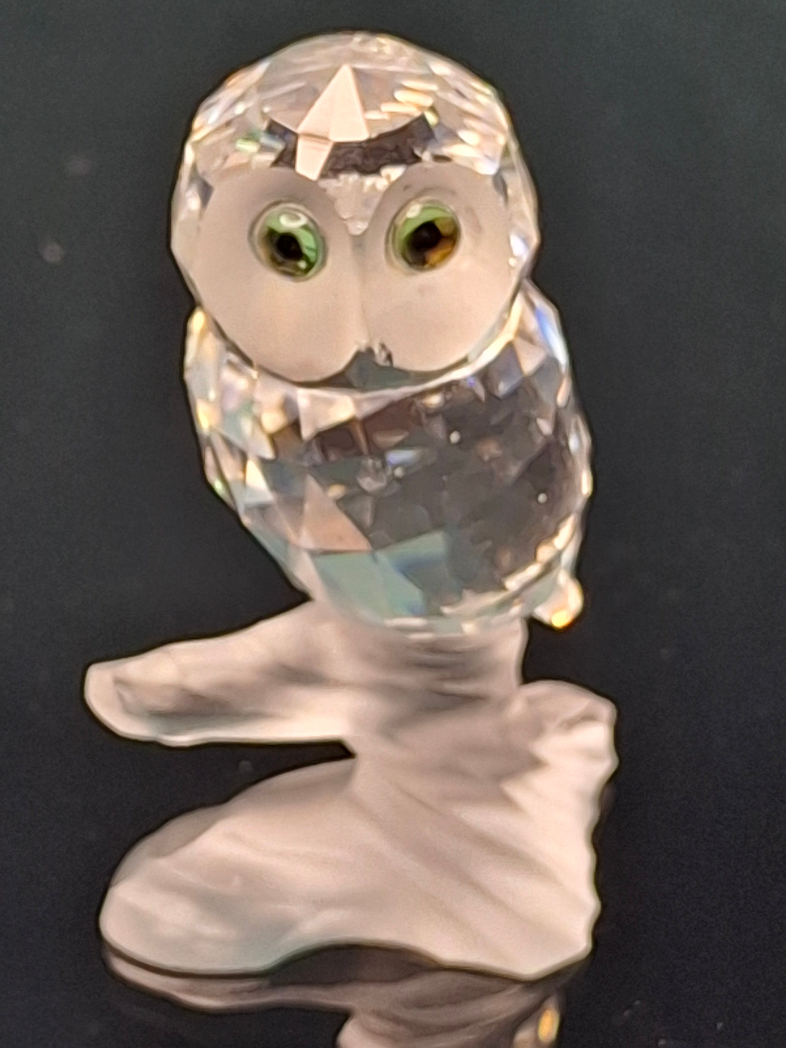 Swarovski Crystal Owl on Frosted Branch Figurine #7621 Retired Michael Stamey VTG