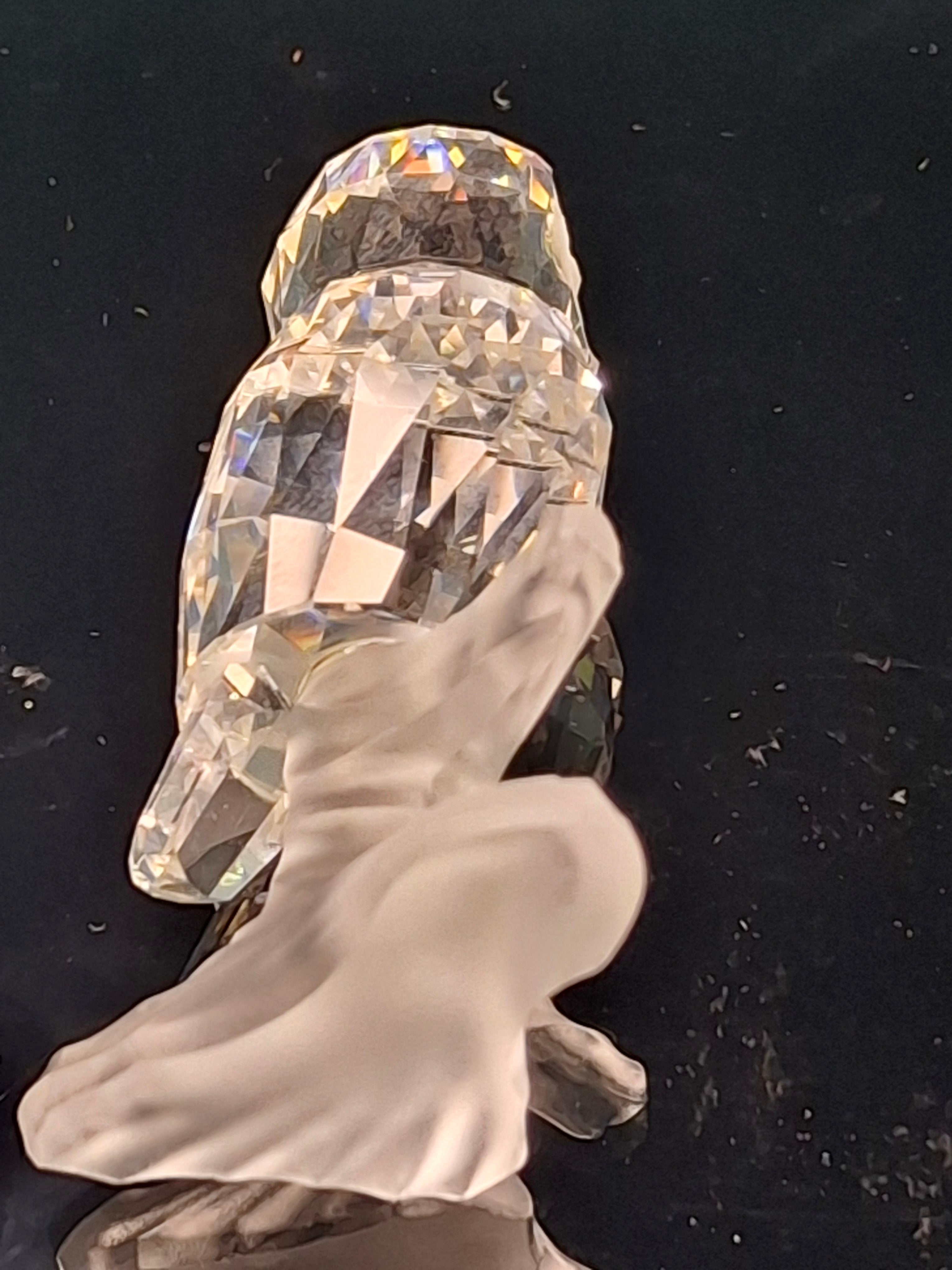 Swarovski Crystal Owl on Frosted Branch Figurine #7621 Retired Michael Stamey VTG