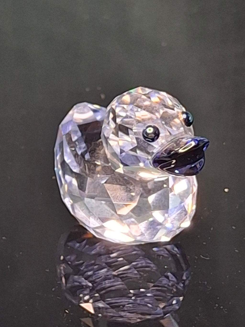 Swarovski Crystal Mini Duck Figurine - Retired 7660-035 - Swan Logo - MIB